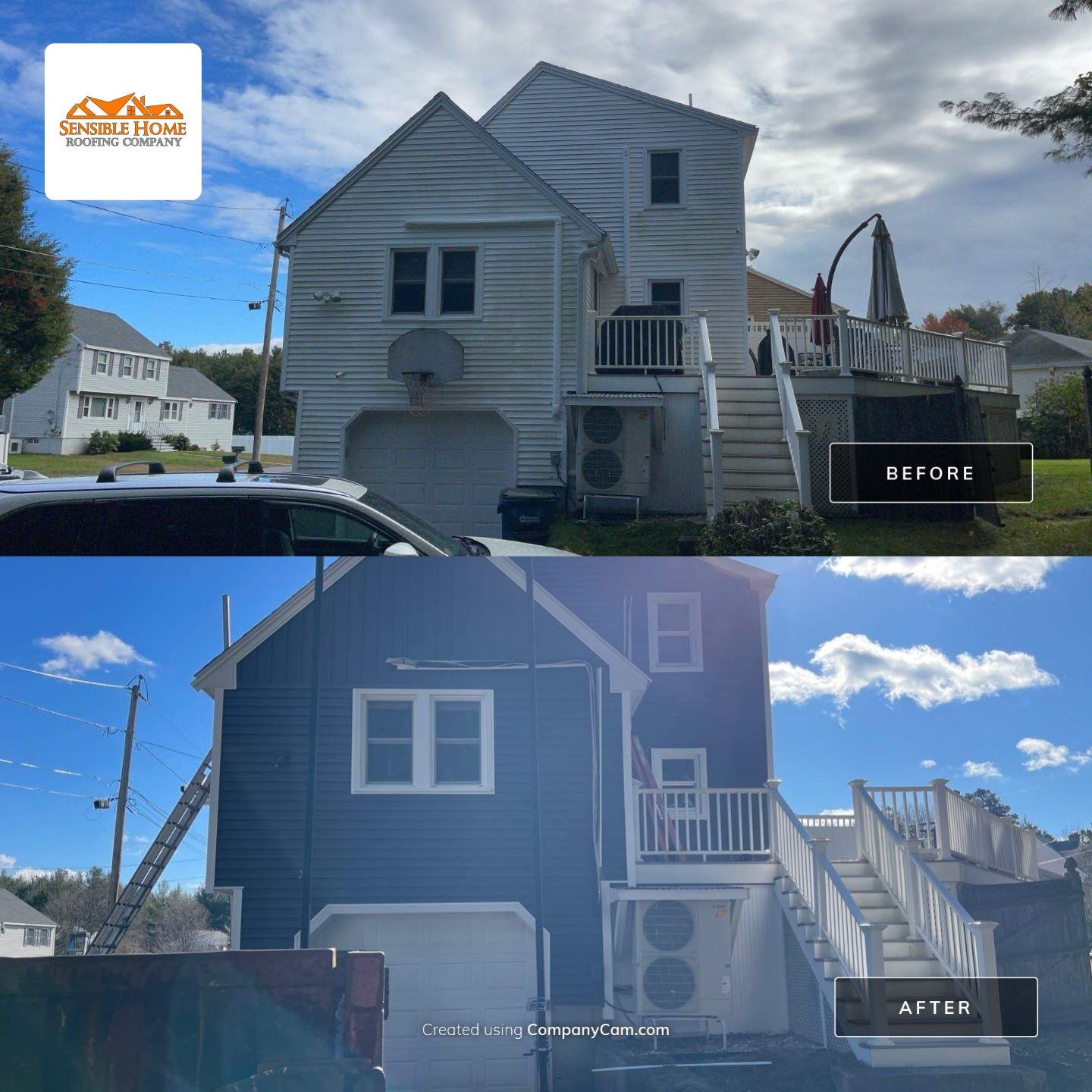 Complete Exterior Renovation with New Siding & Gutters   by Sensible Home Solutions
