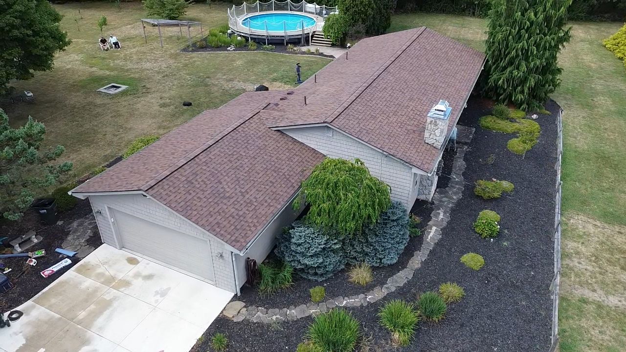 Atlas Pinnacle, Color, Burnt Hickory, Drip Edge, Color, Royal Brown by Eagle Eye Roofing