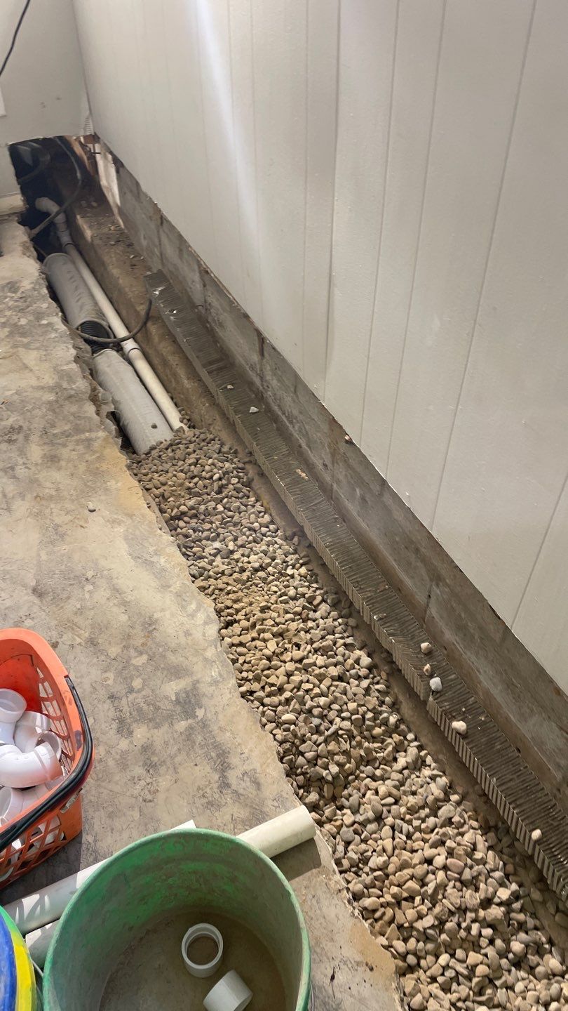 Drain tile and sump pump for George by Waterproofing Northeast
