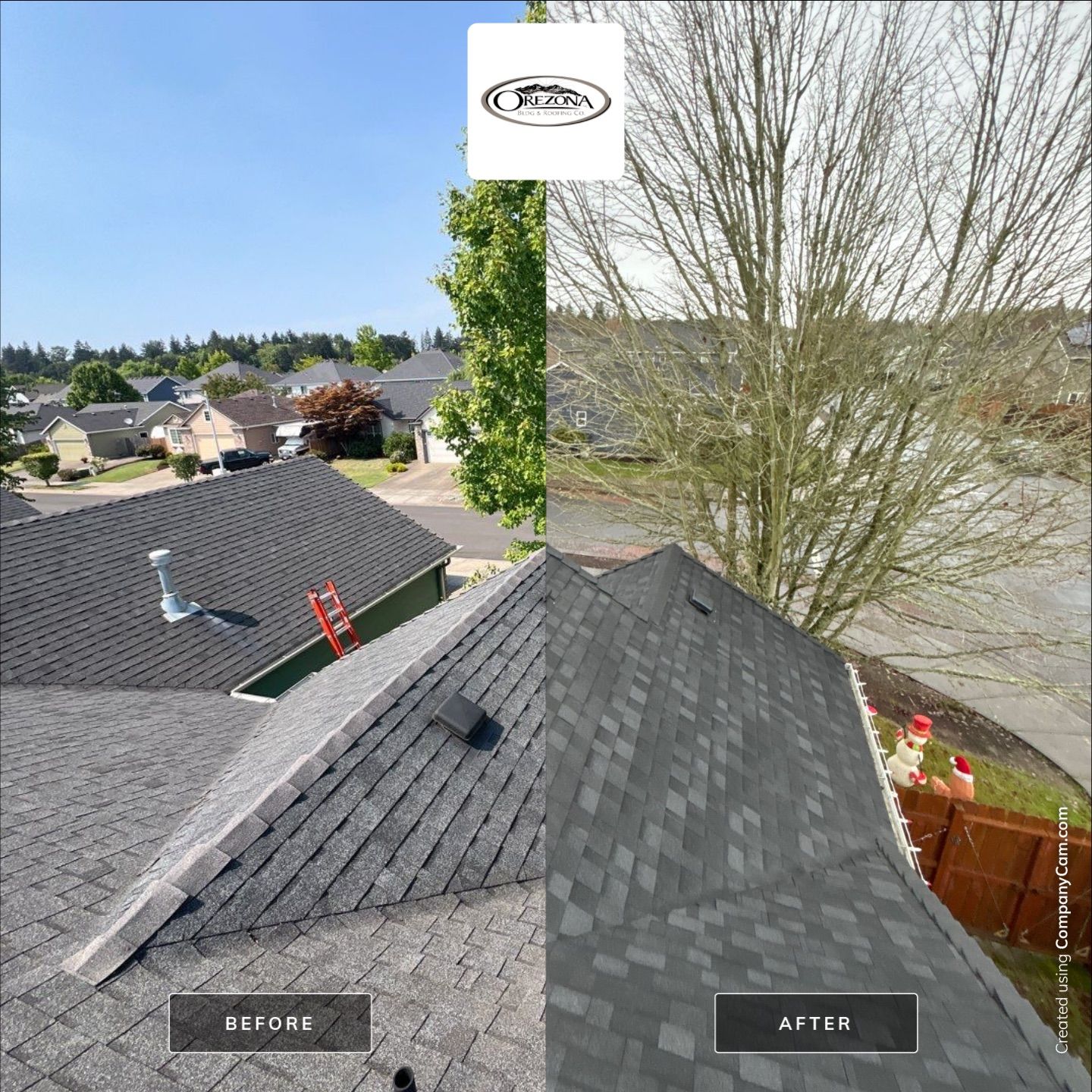 Residential Roofing Installation using IKO Dynasty (Color: Granite Black) by Orezona Building & Roofing Company, Inc.
