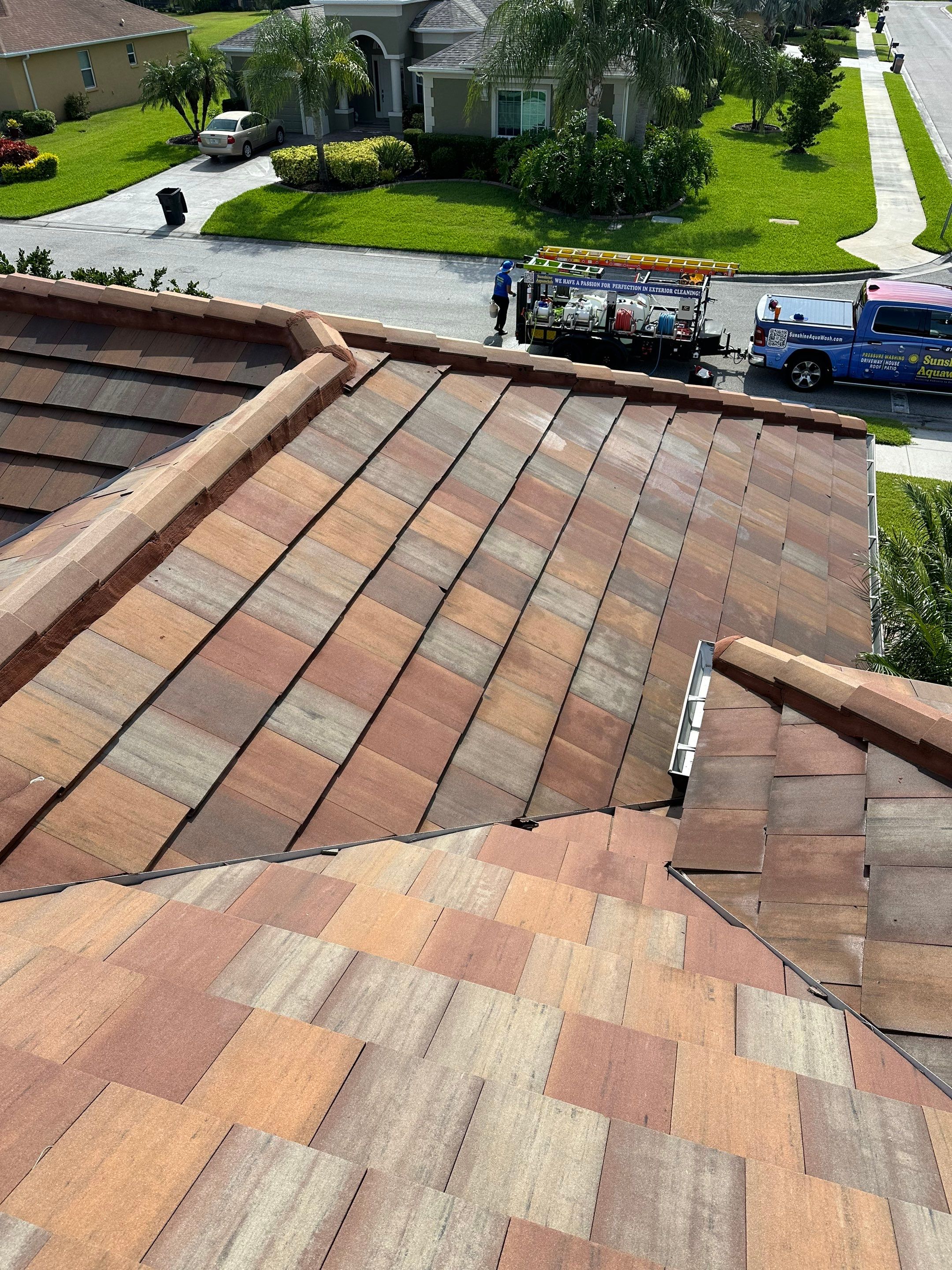 🏡 Tile Roof Cleaning – Gamble Creek Estates, Parrish, FL by Sunshine AquaWash