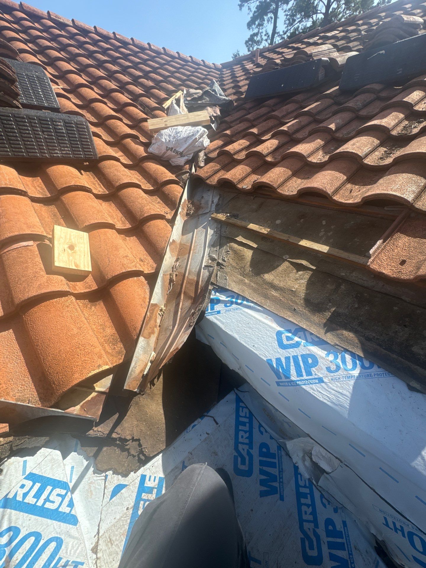 Dead Valley Repair on a Tile Roof by Associates Roofing Unlimited