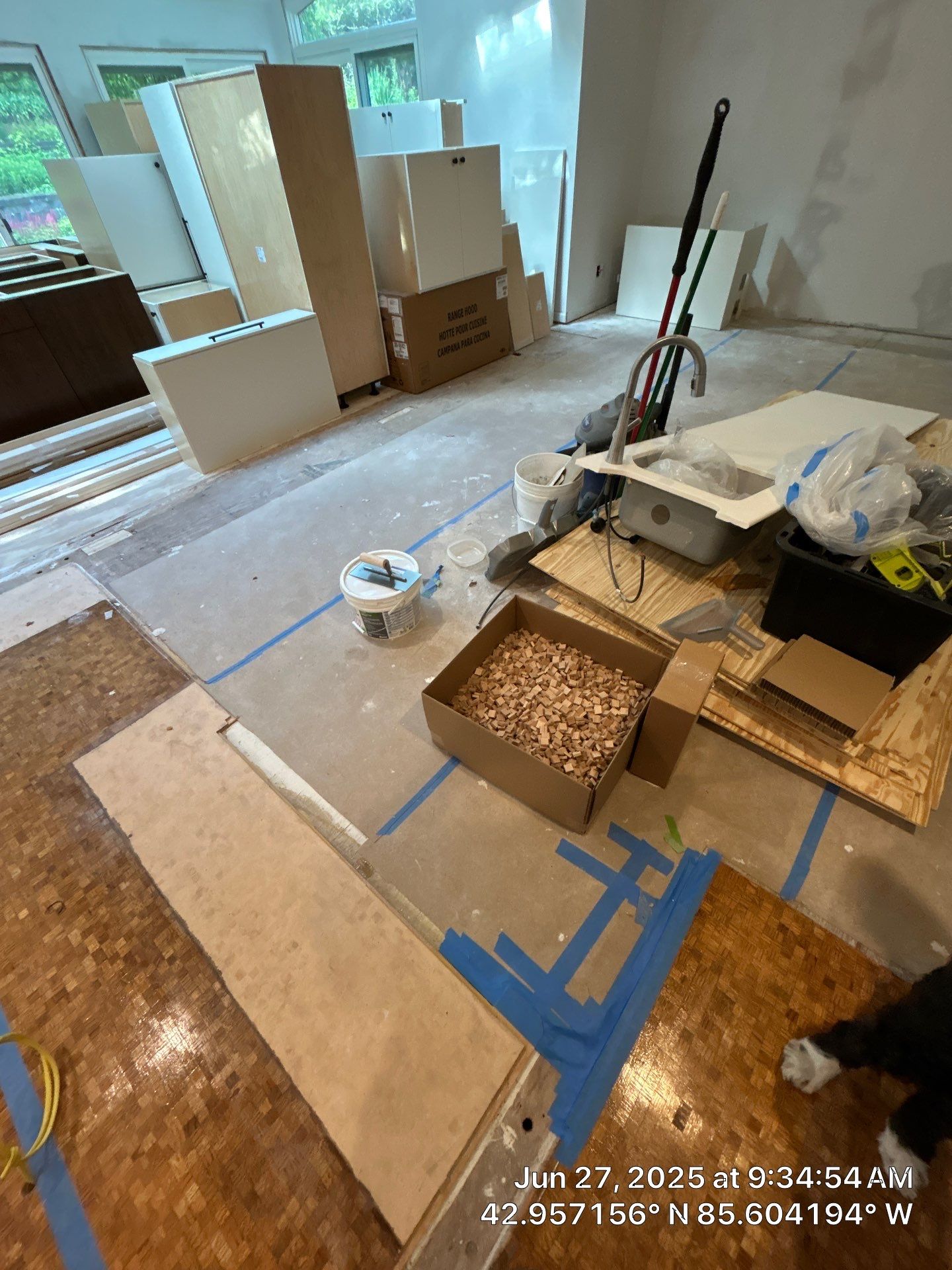 UNIQUE MID CENTURY MODERN Square Wood Tile Floor by RTBaldwin Hardwood Floors