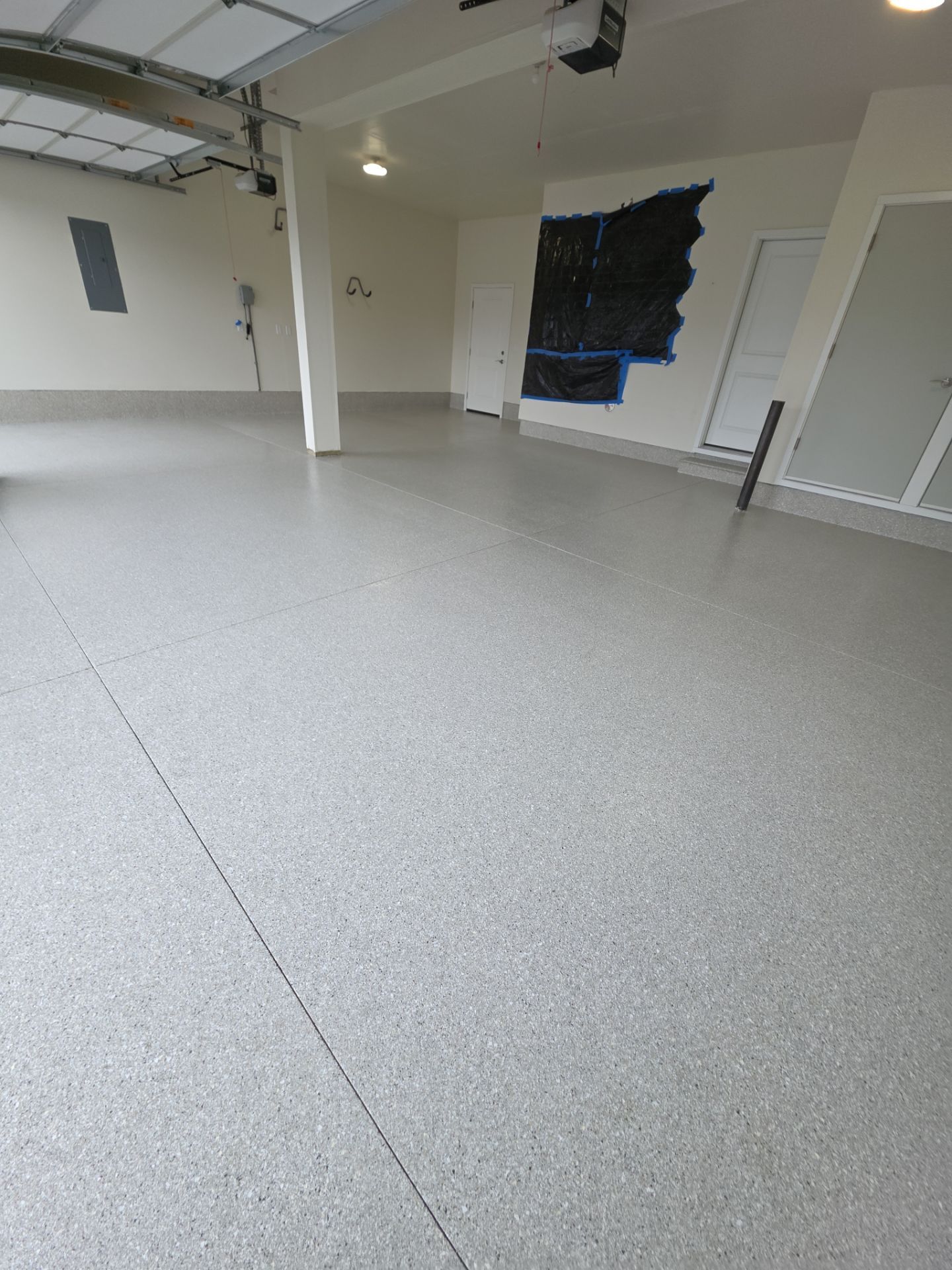 Garage Transformation using Limestone Hybrid by Croc Coatings, LLC