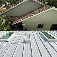 .032 Aluminum 1.5" Mechanical Seam Regal White  by Total Roofing System The Metal Roof Experts