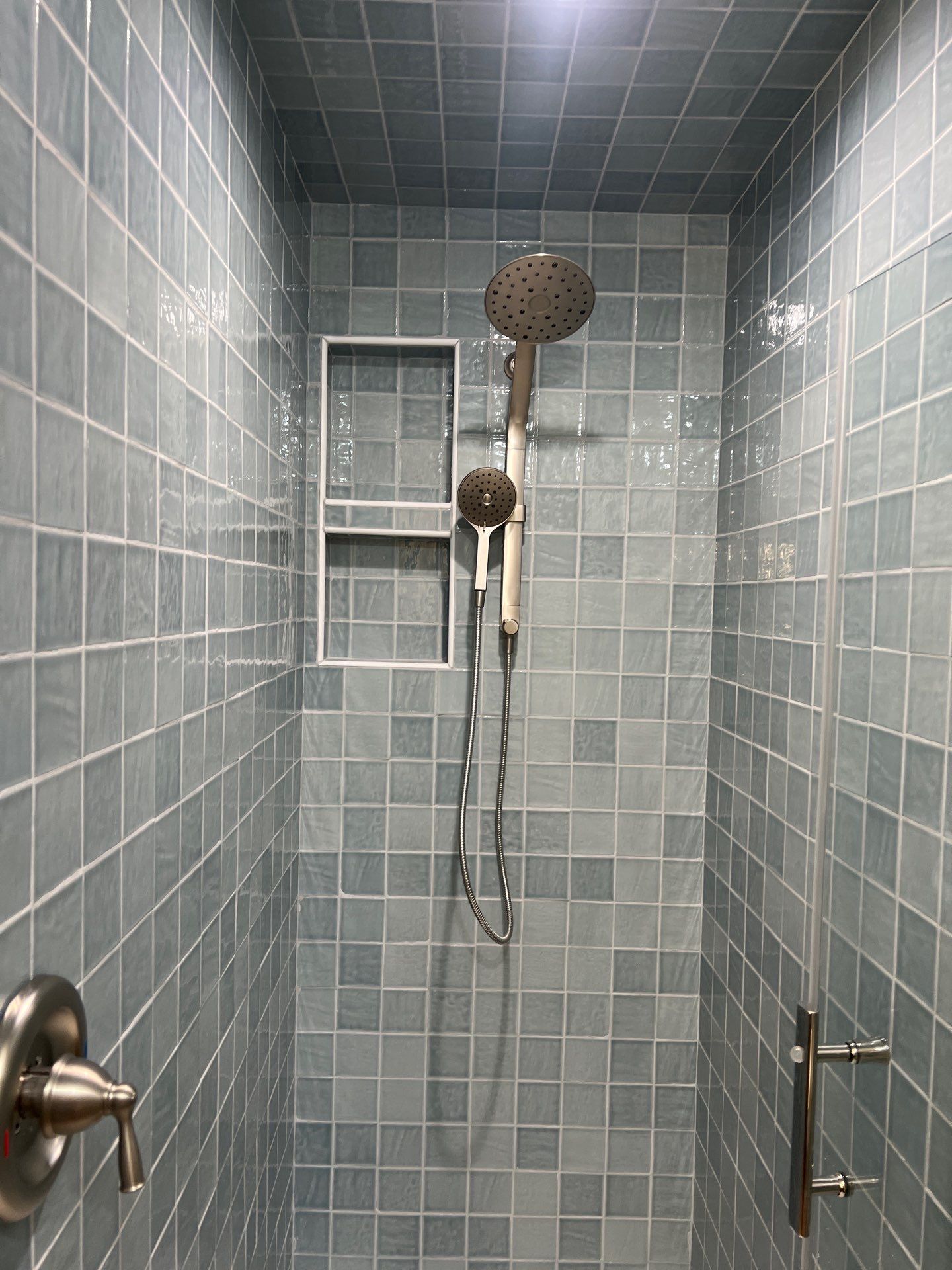 Remodeled and expanded Shower by TXN Remodeling n Construction