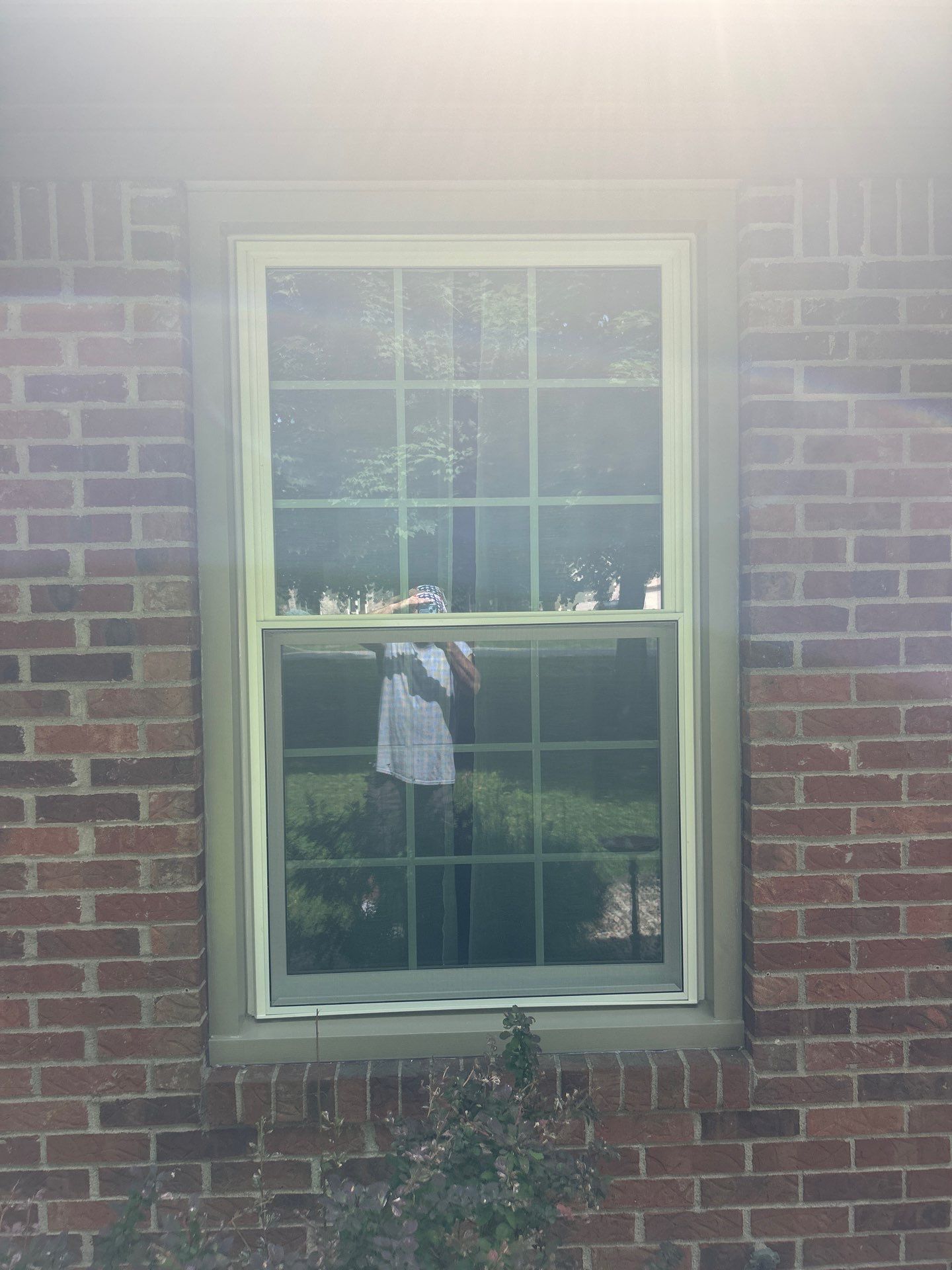 Vinyl Window and Swinging Patio Door Installation in Whiteland, Indiana by Merrifield Exteriors, LLC