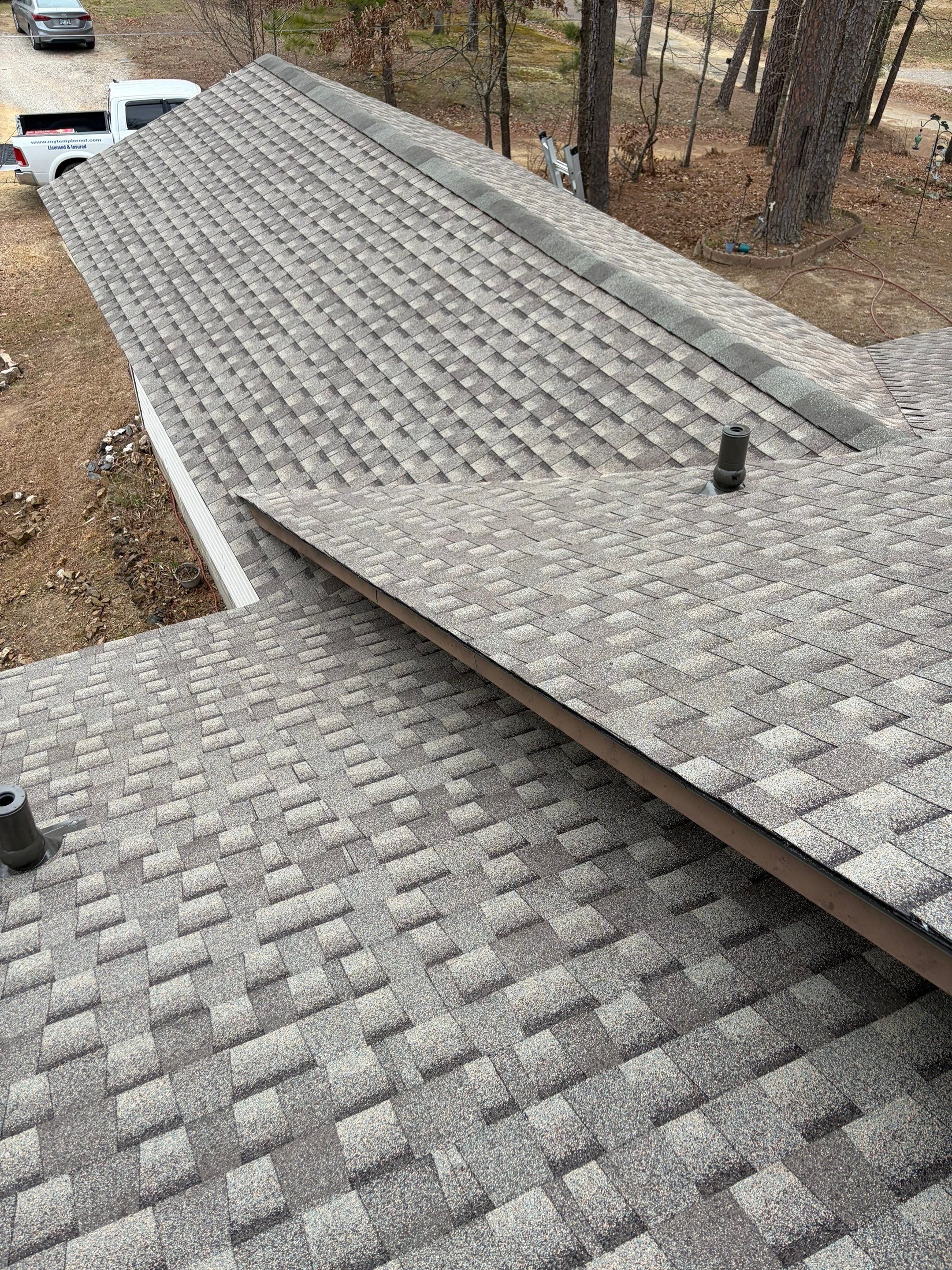 GAF Timberline HDZ Architectural Shingle Roof Replacement in Hot Springs by Temple Roofing and Exteriors