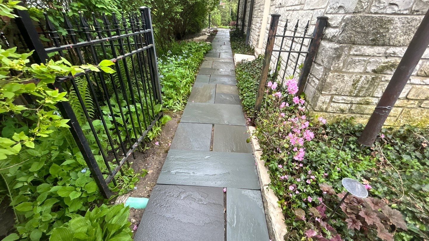 Winnetka, IL bluestone patio cleaning by Northern Power Washing LLC.