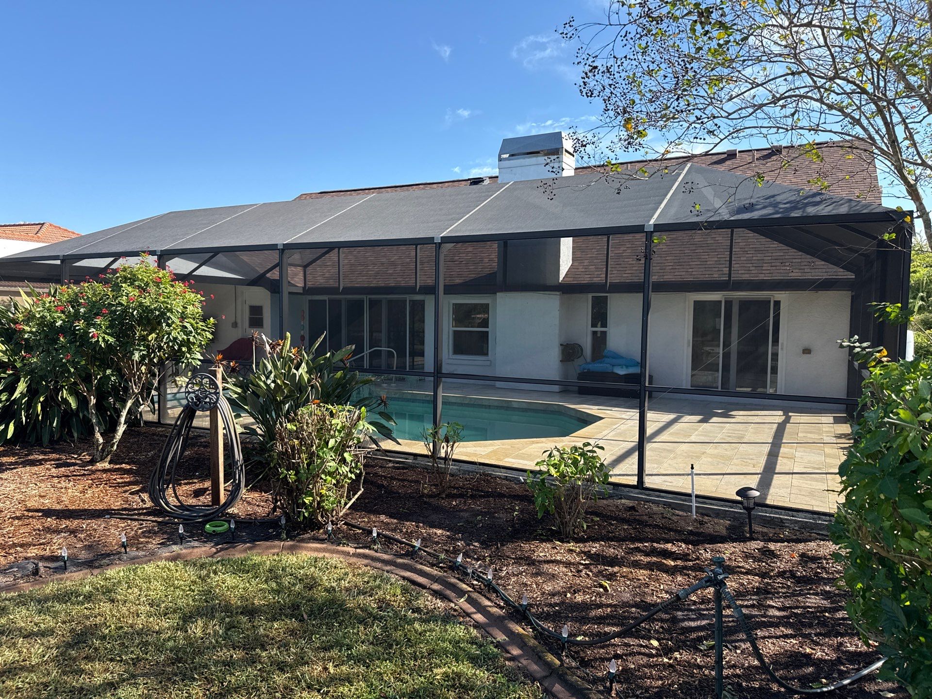 Paver Pool Deck & Screen Enclosure Cleaning | River Wilderness, Parrish FL by Sunshine AquaWash