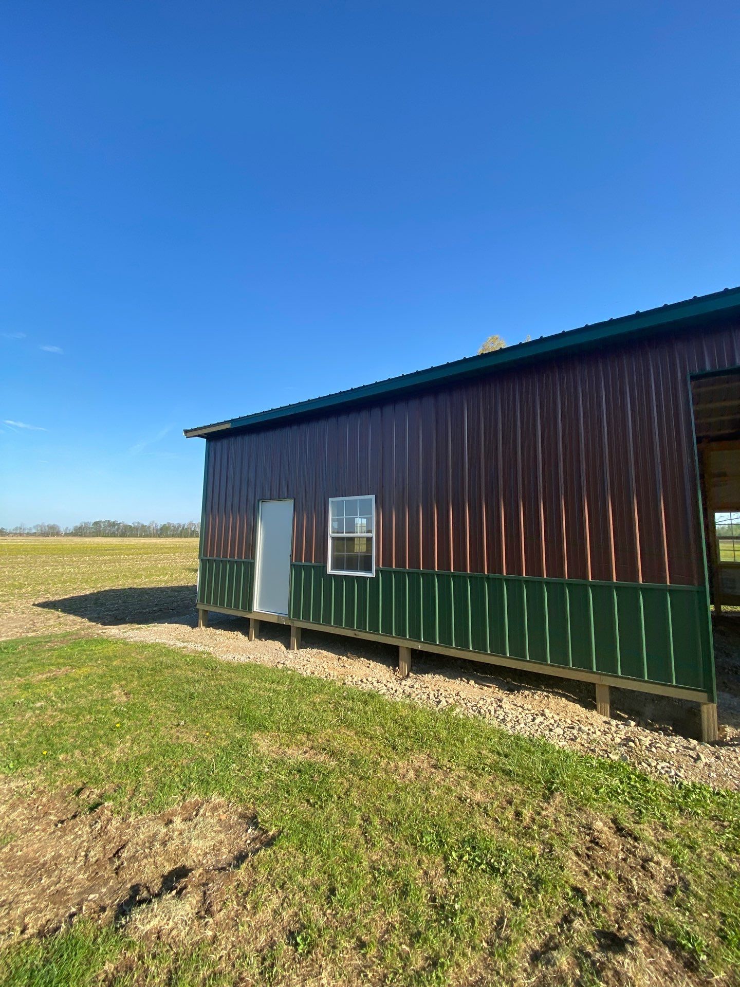 Multi-Bay Custom Pole Barn Construction in Arlington, Indiana by The Barn Builders 