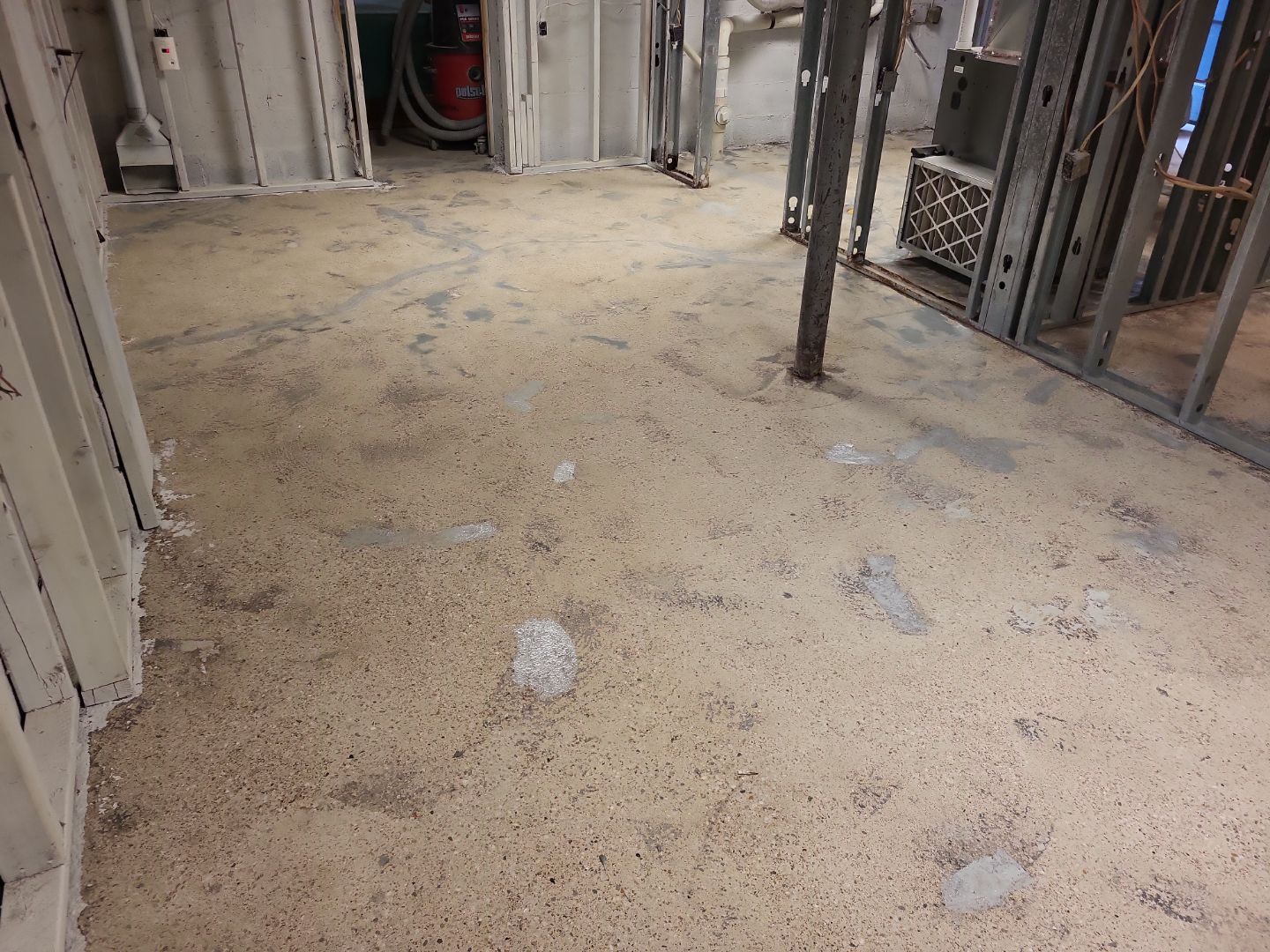 Basement Concrete Floor Coating with Penntek Flake System by Spectrum Painting, LLC