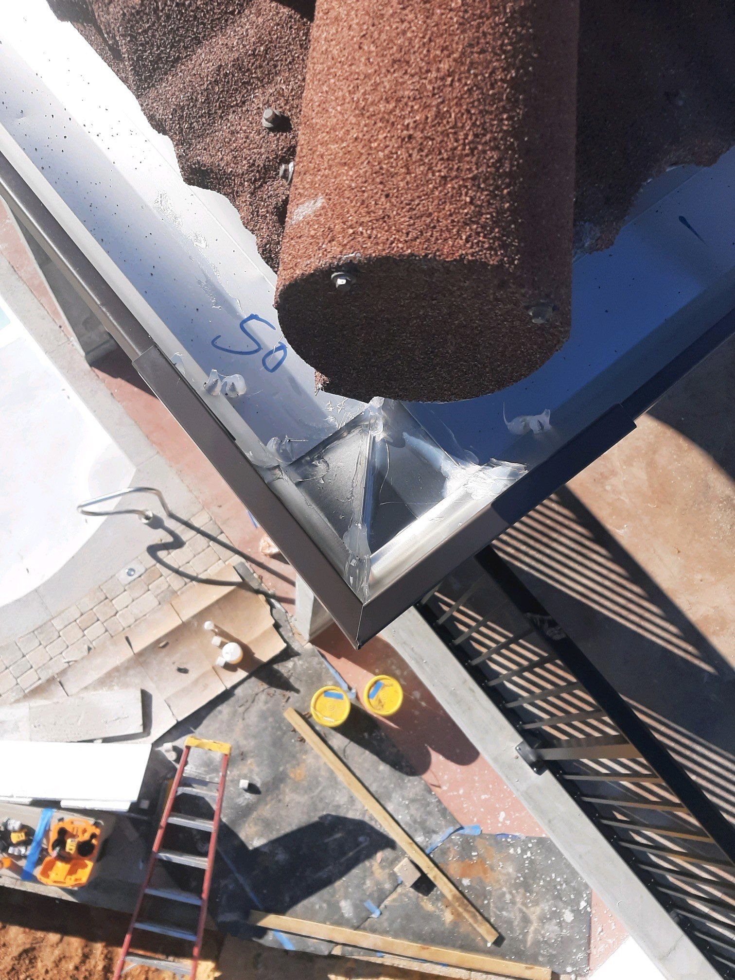 Gutter Installation using Royal Brown K-Style Gutters by Gutter Professors
