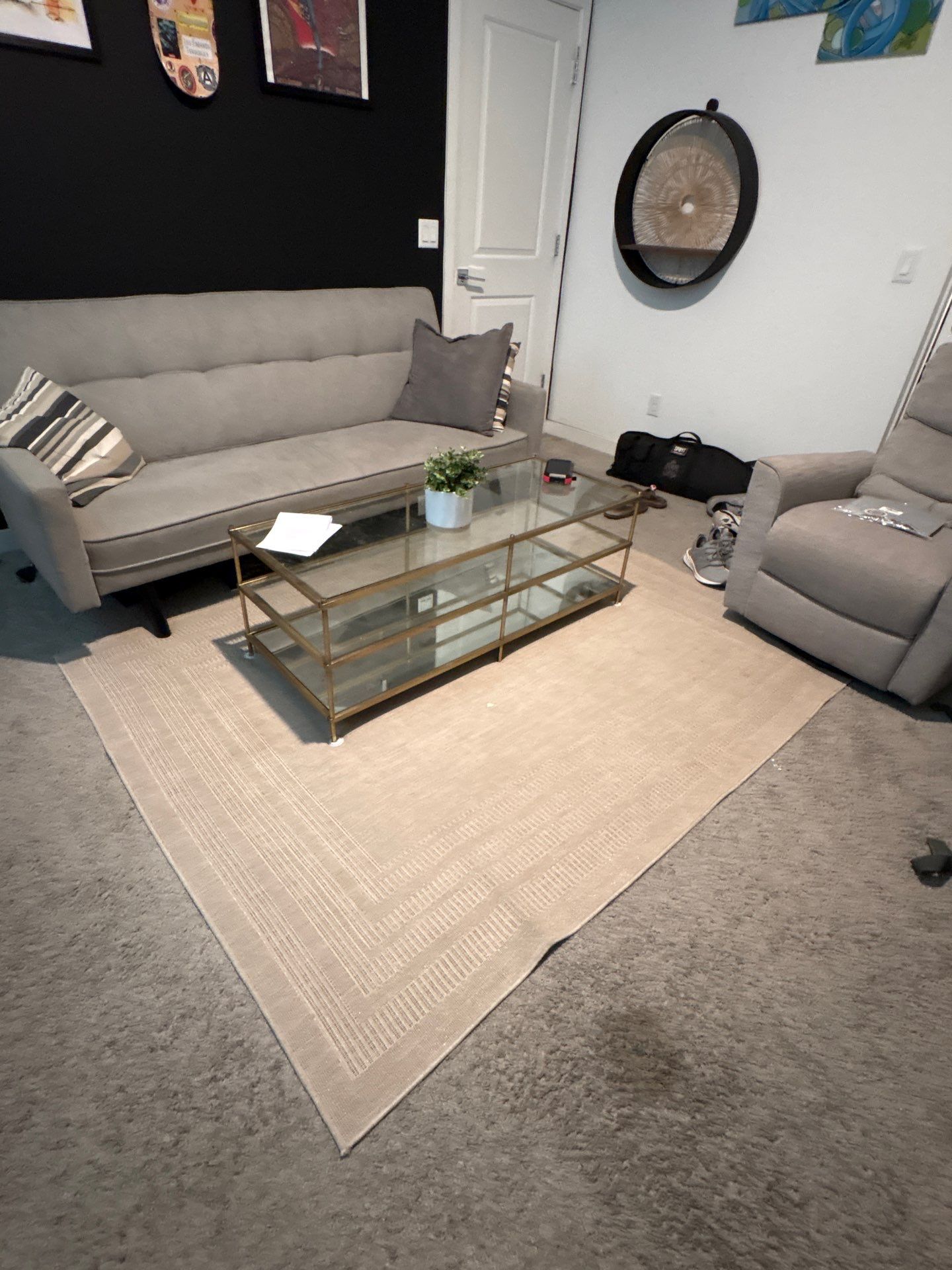 Modern Interior Renovation Featuring Black Accent Walls and AV Installation by CompanyCam Sales Demo