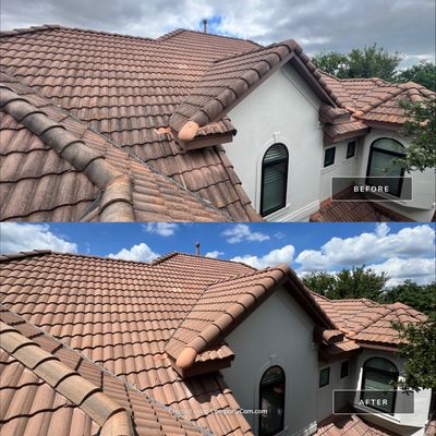 Tile Roof Wash Project in Shavano Park