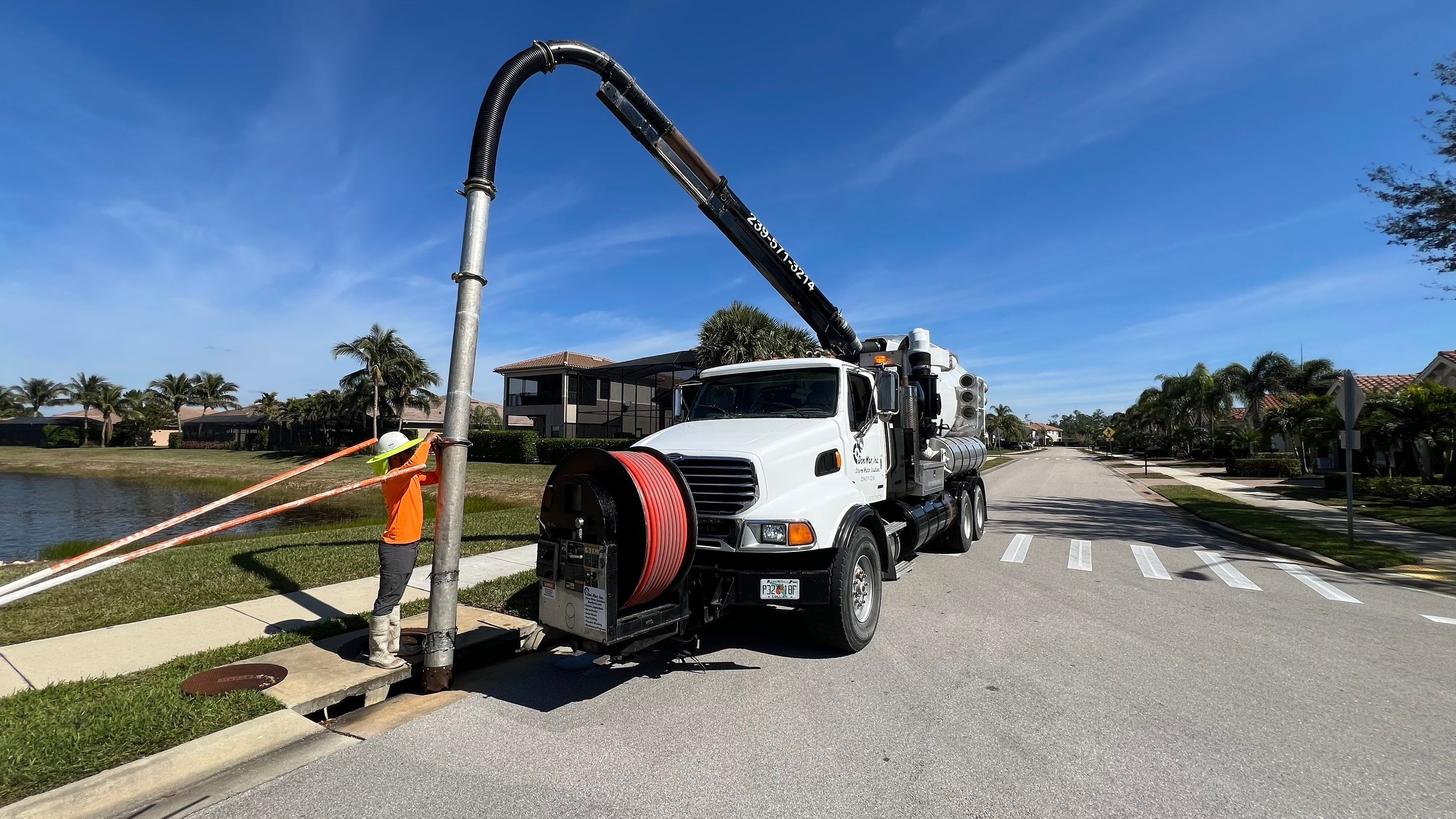 Naples Association Catch Basin Cleaning using Vactor Truck by Don Mar, Inc. Storm Water Solutions