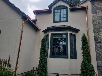 Gutter Installation using 6" Half Round Copper Gutter