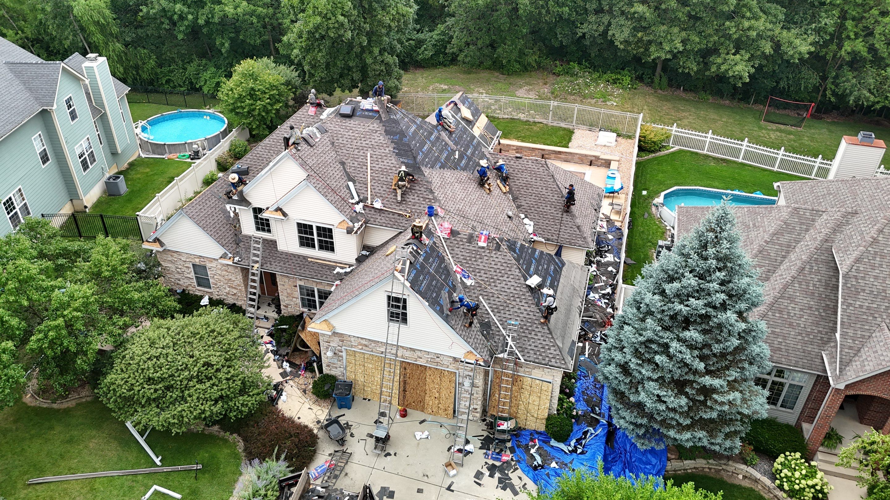 Roofing using GAF Weathered Wood by Optimal Home Improvement 