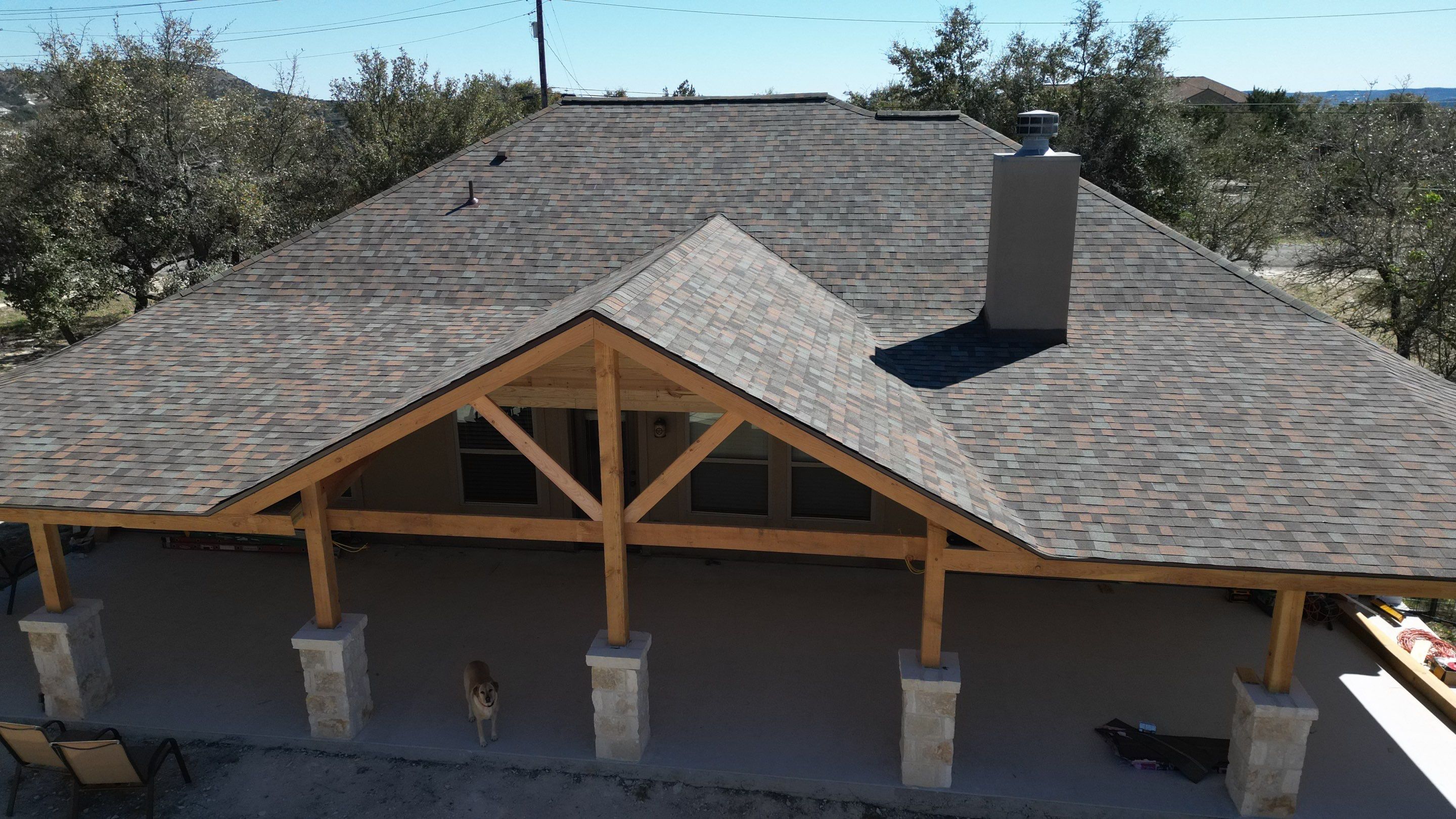 Reroof with Back Patio Addition using Owens Corning Duration Aged Copper by Lightning Exteriors