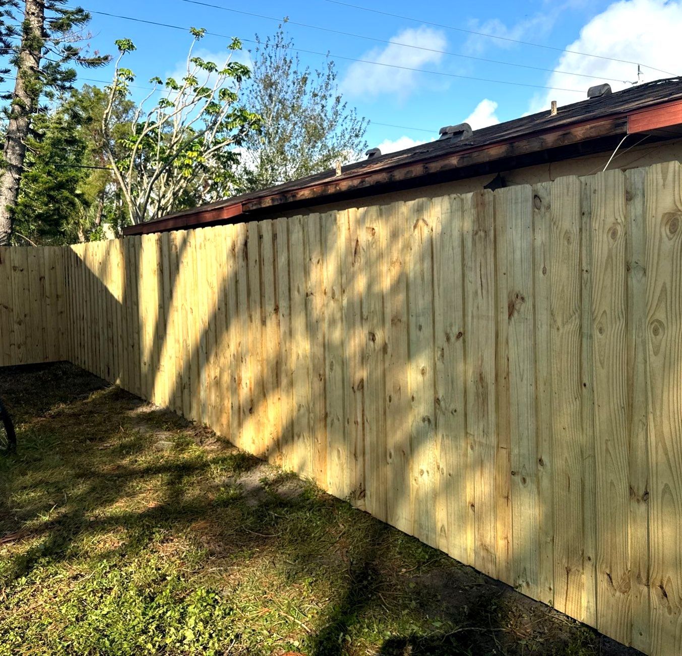 Wood Fence Installation using 6Ft Pressure Treated Wood Board On Board Privacy Fence by Asap fence and gates, LLC
