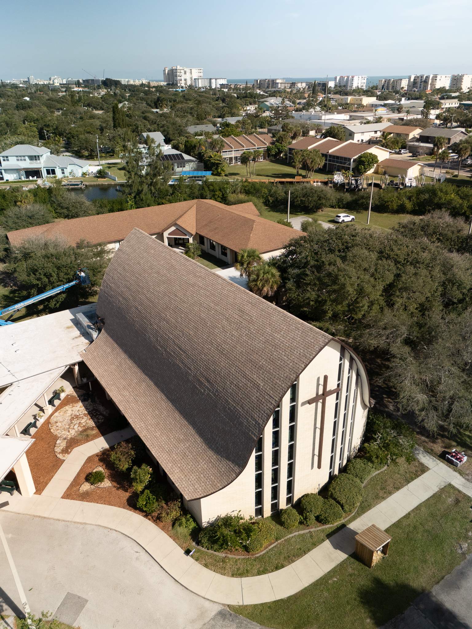 Multi-Surface Roof Replacement for Local Church in Cocoa Beach, Florida by Wiedmann Construction & Roofing