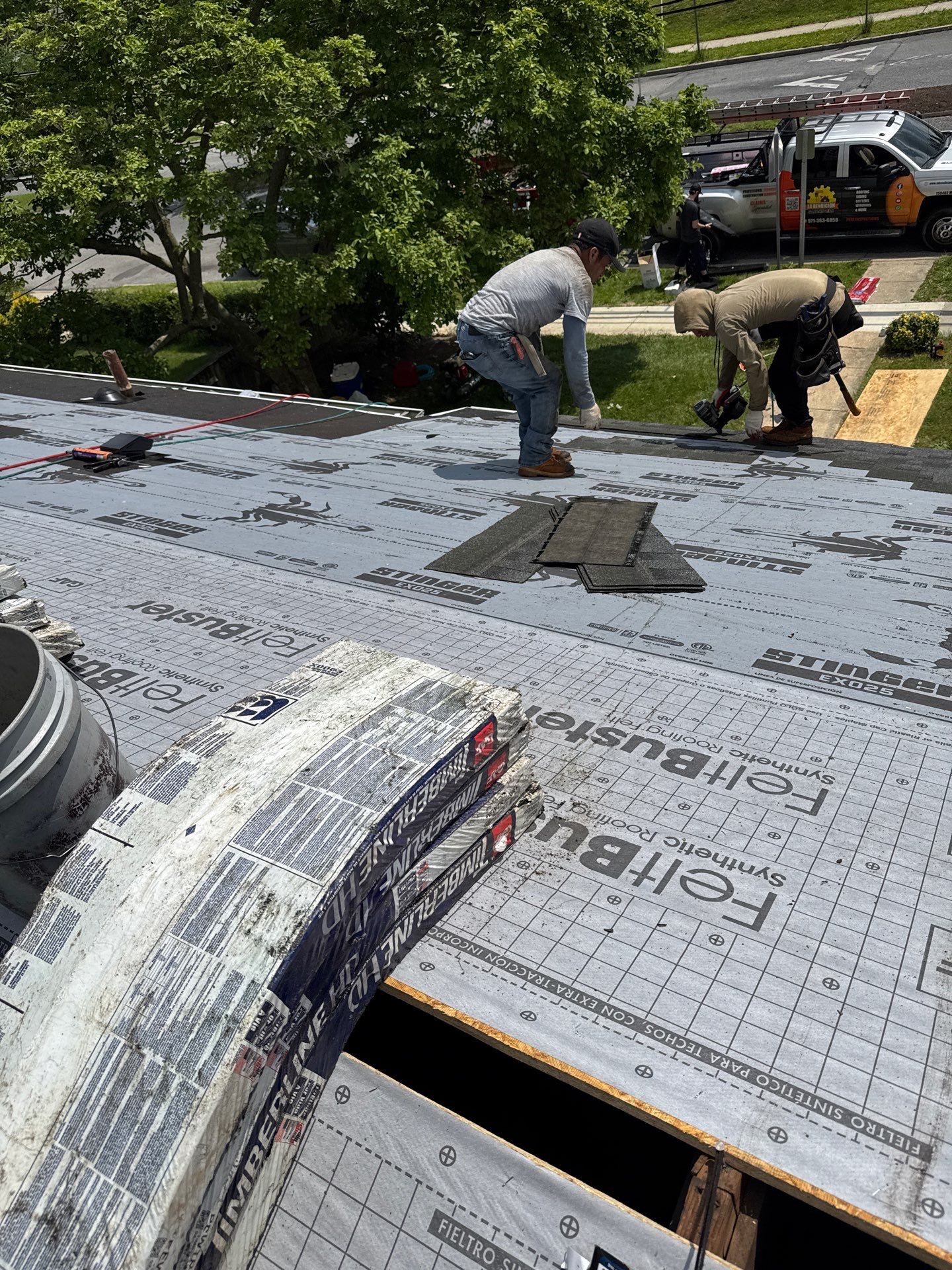 Residential Roofing Installation using GAF HDZ SHINGLES by La Bendicion Contruction Llc