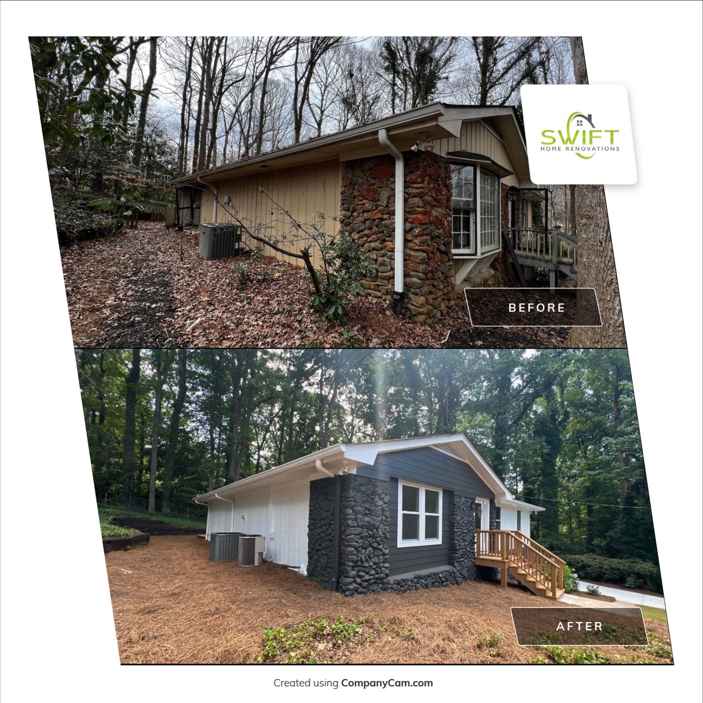 Full Interior and Exterior Home Renovation with Finished Basement in Marietta by Swift Home Renovations