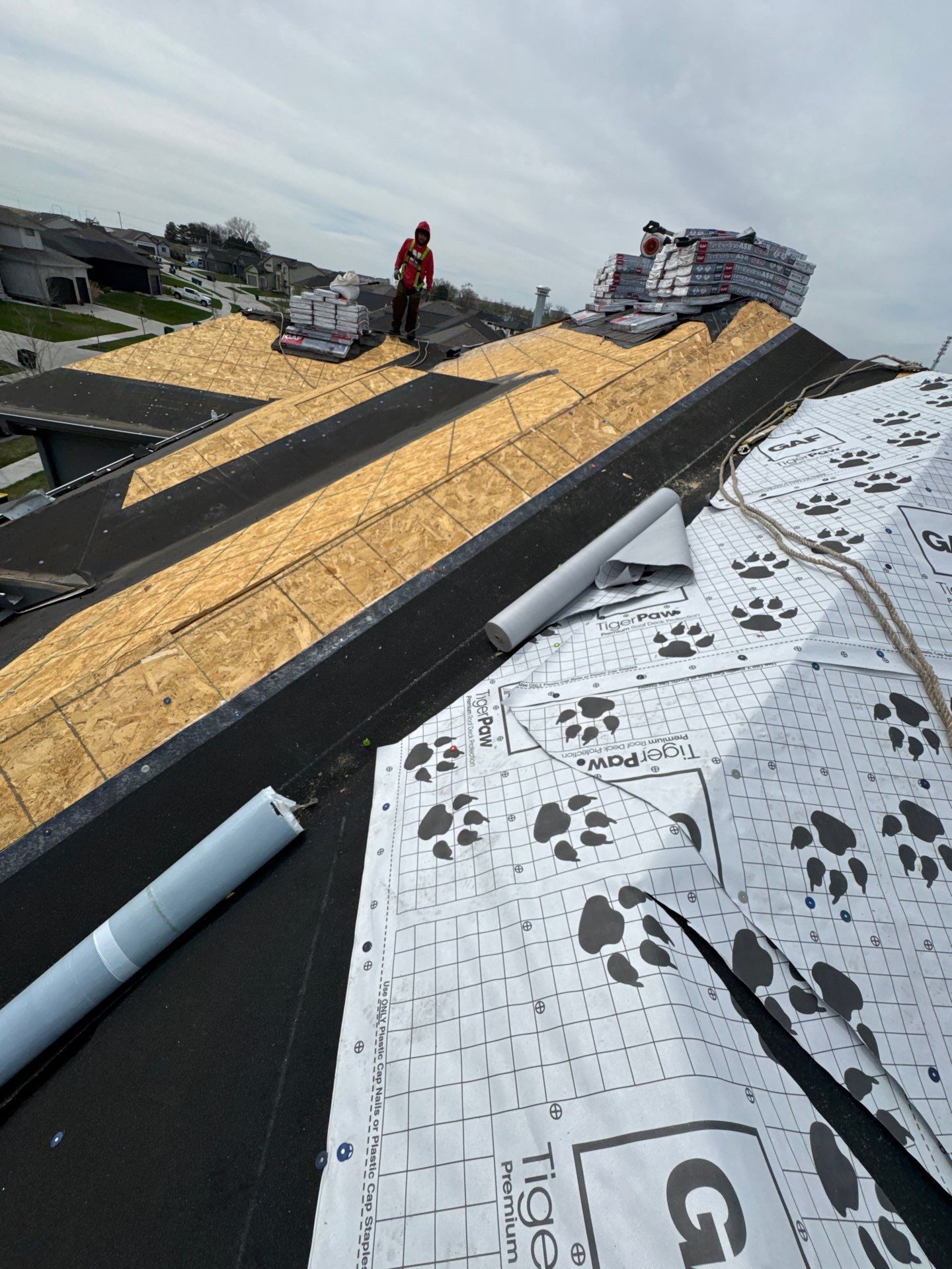 Residential Roof Restoration and Interior Ceiling Leak Repair in Omaha by Crows Roofing LLC