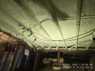 Basement Ceiling using Closed Cell Spray Foam