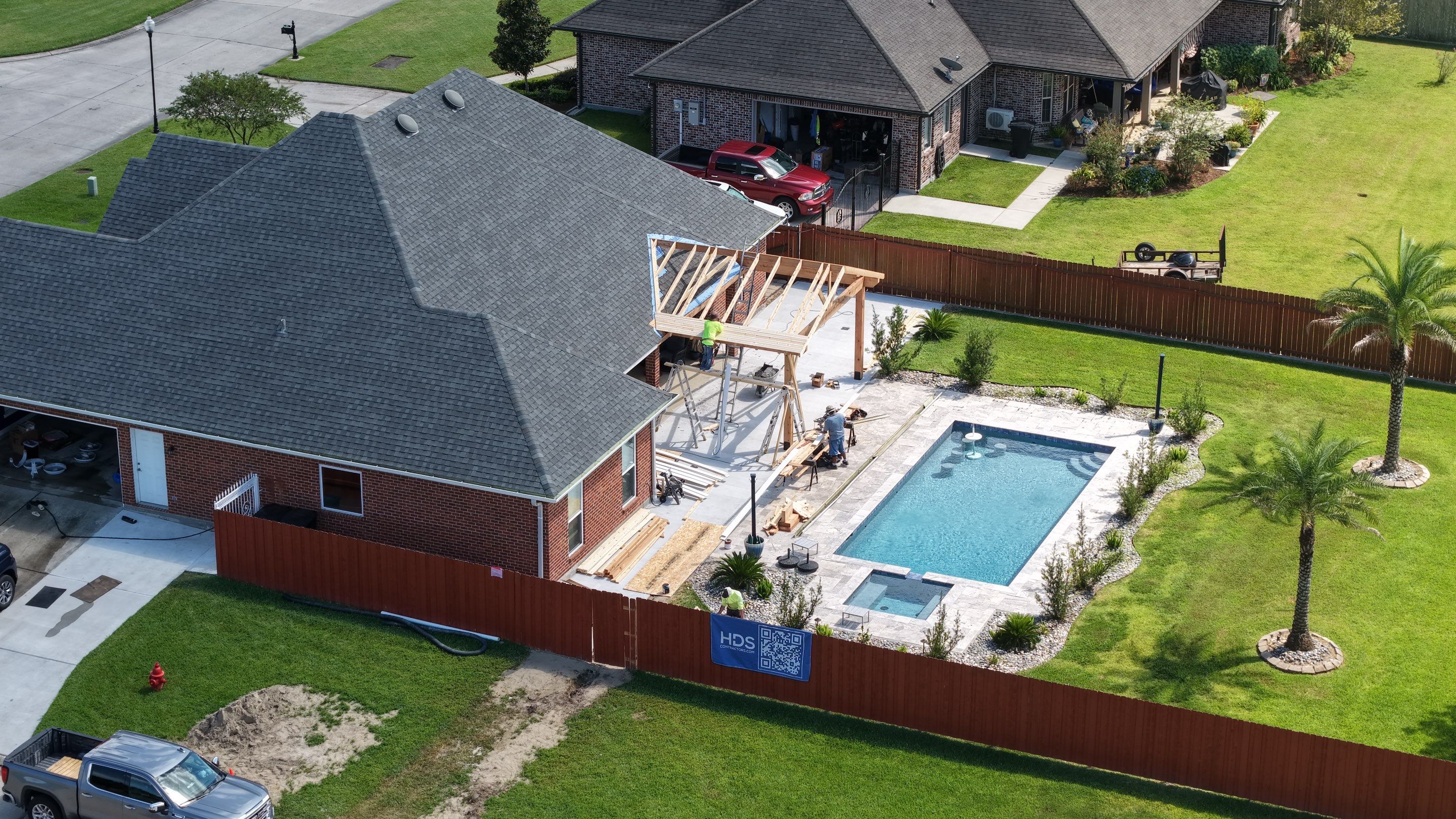 Cedar Patio Cover in Belle Chasse by HDS Contractors