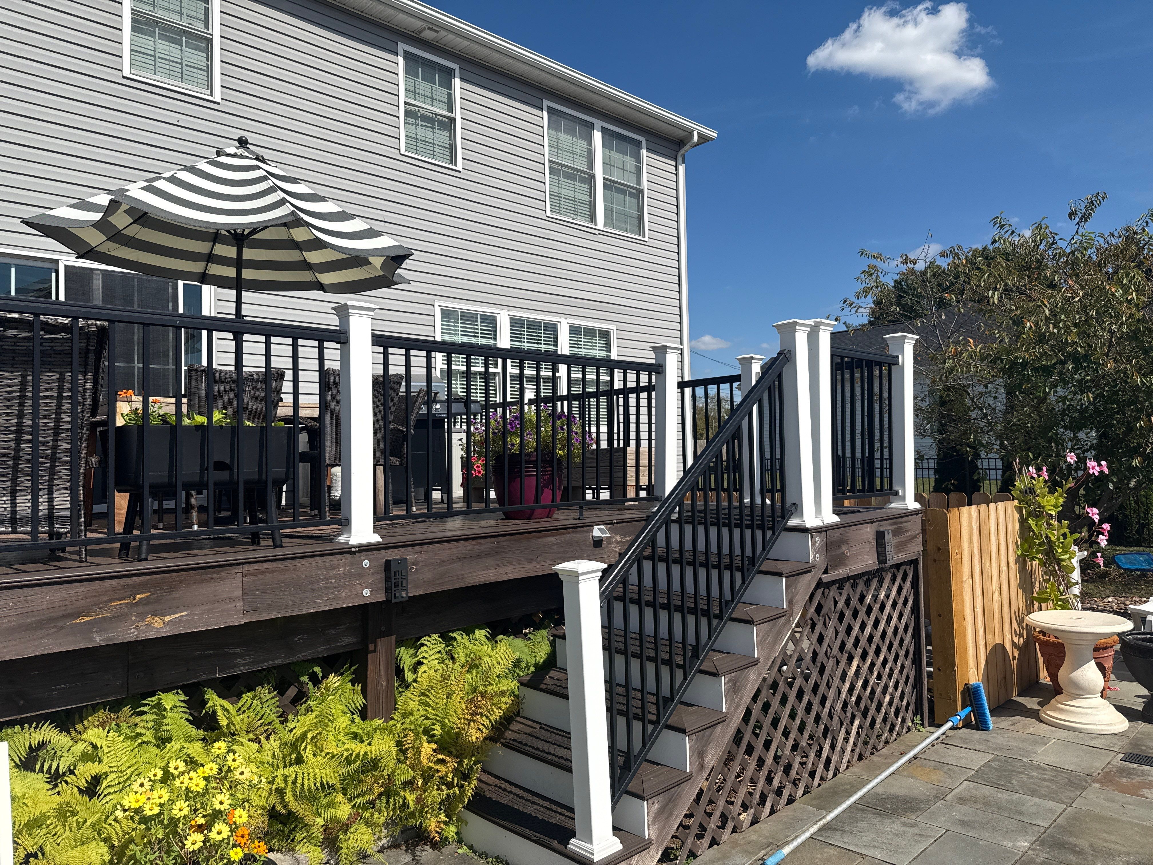 Custom Gable Porch Roof Addition Over Existing Deck in Halifax by Esh Builders