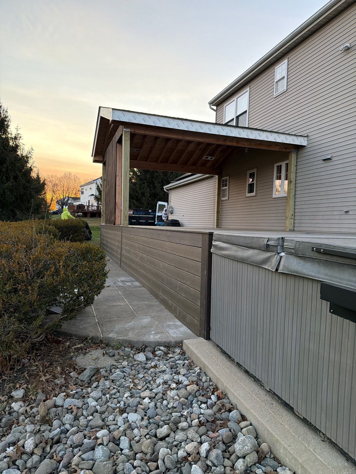 New Deck With a Roof and TV Mount in Raritan, New Jersey by deck guardian