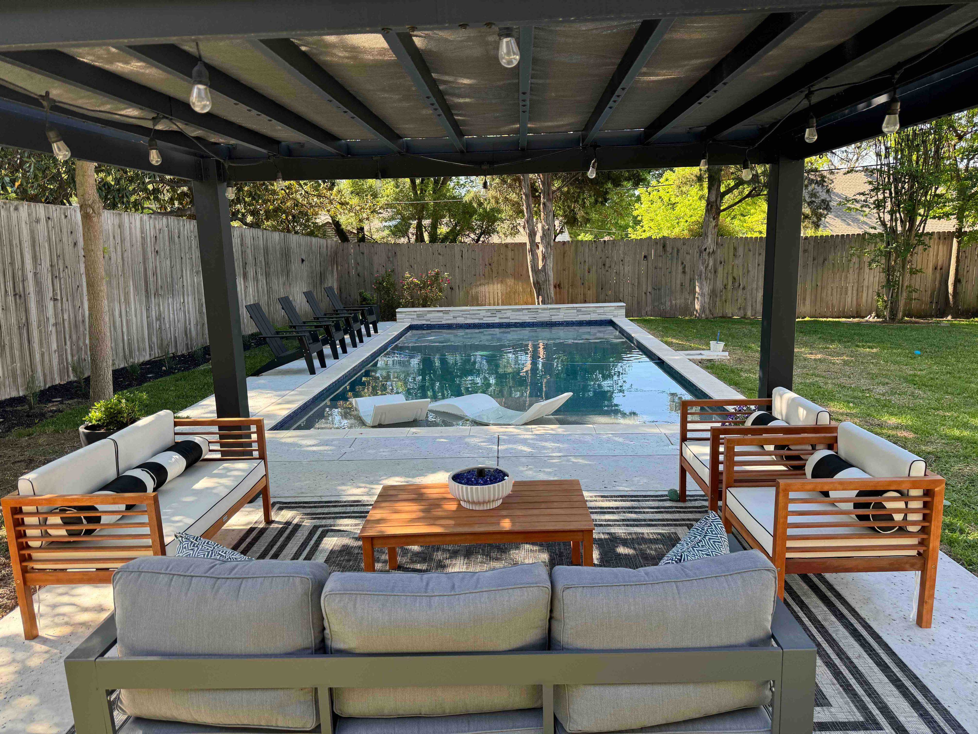 Geometric Pool with Raised Spa and Spillway by Pinnacle Pools and Spas - DFW
