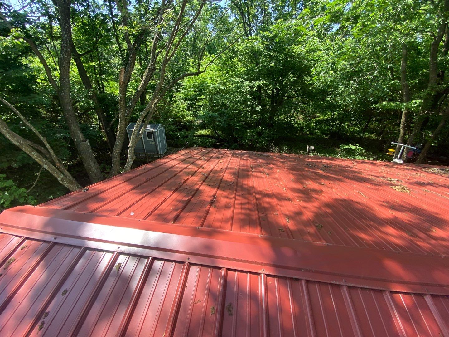 Residential Roofing Install - 26 Gauge G-Rib Metal - Color Red by Titan Commercial & Residential Roofing 