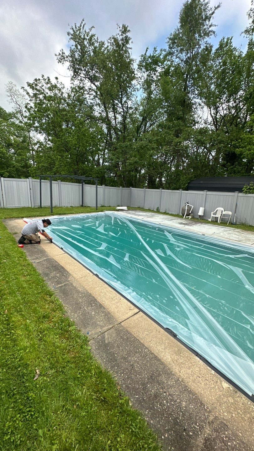 Twilight Pool Deck Project in McDonald by Floors in a Day, Inc