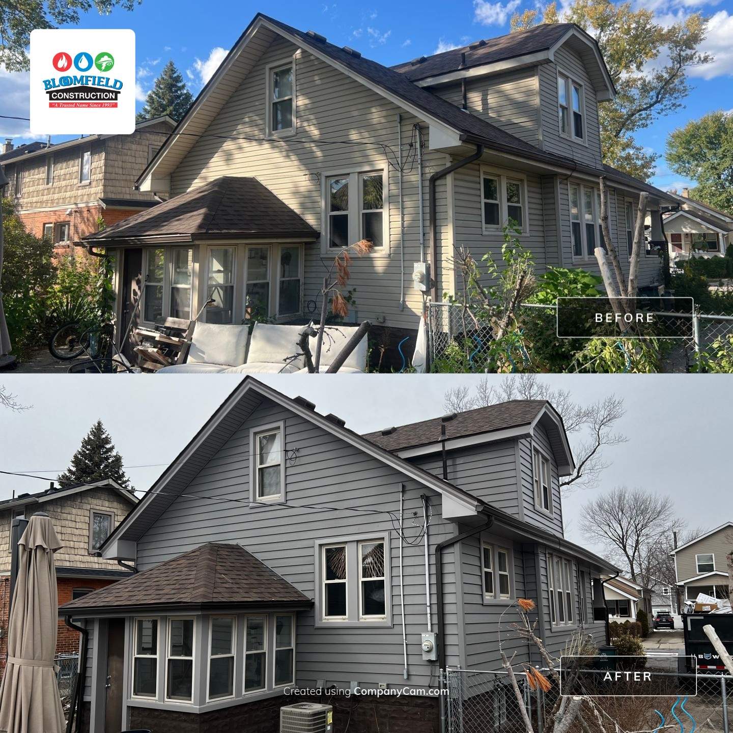 Vinyl Siding Replacement by Bloomfield Construction & Restoration
