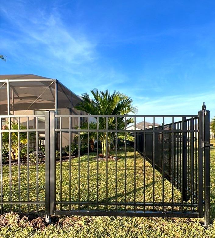 Aluminum Fence Installation using Black 3 Rail Aluminum Fence by Asap fence and gates, LLC