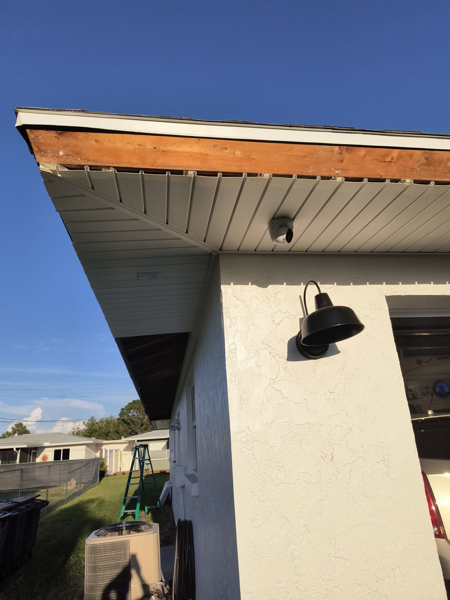 Aluminum White Soffit Installation in Sarasota FL by Gutter Professors