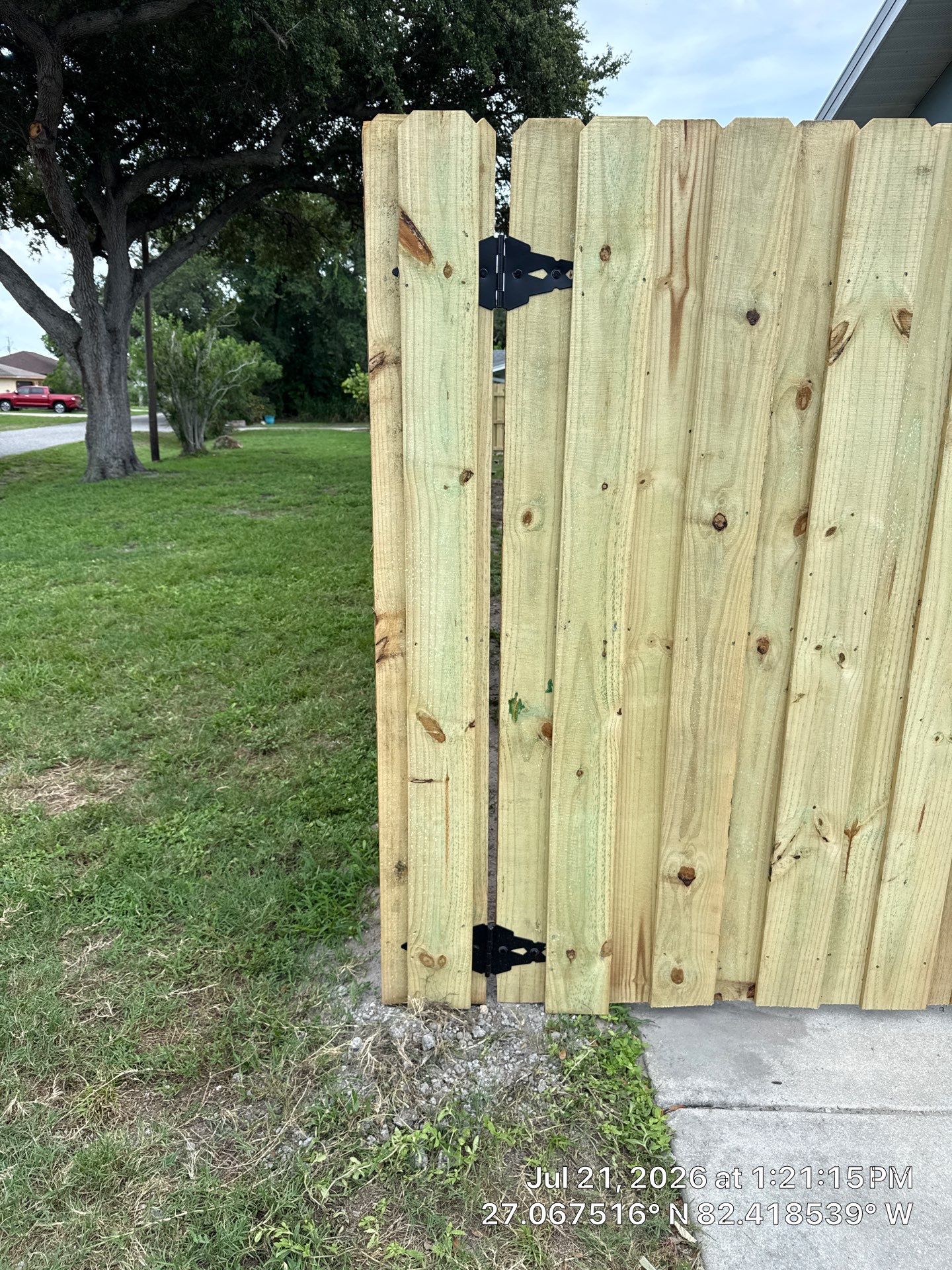 Custom Wood Privacy Fence and Double Gate in Venice by True Fence LLC
