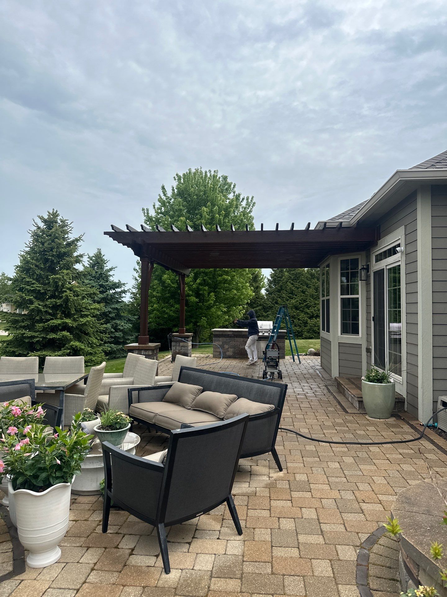 Custom Staining of Pergola in Oak Creek by OCS Contracting Services