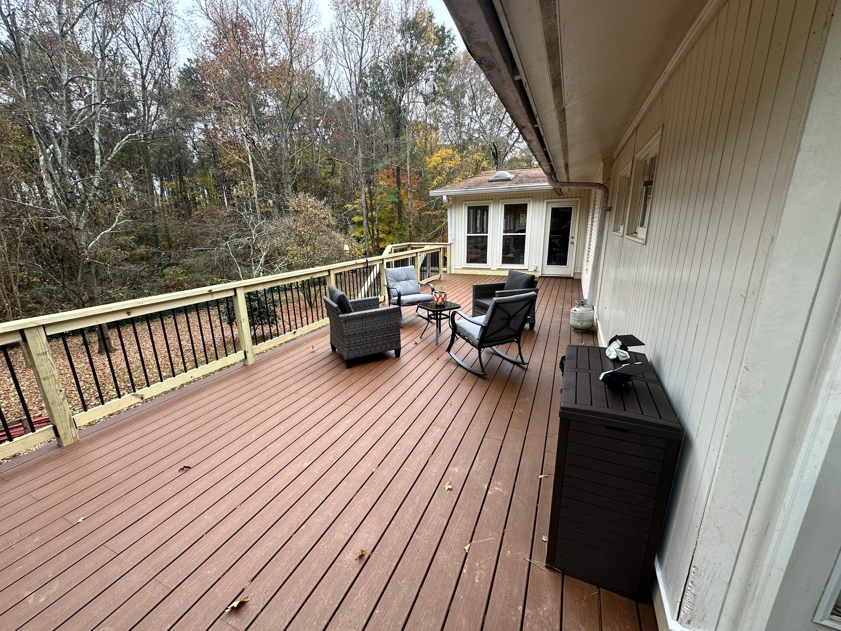 Elevated Composite Deck Rebuild With Metal Balusters in Marietta by Swift Home Renovations