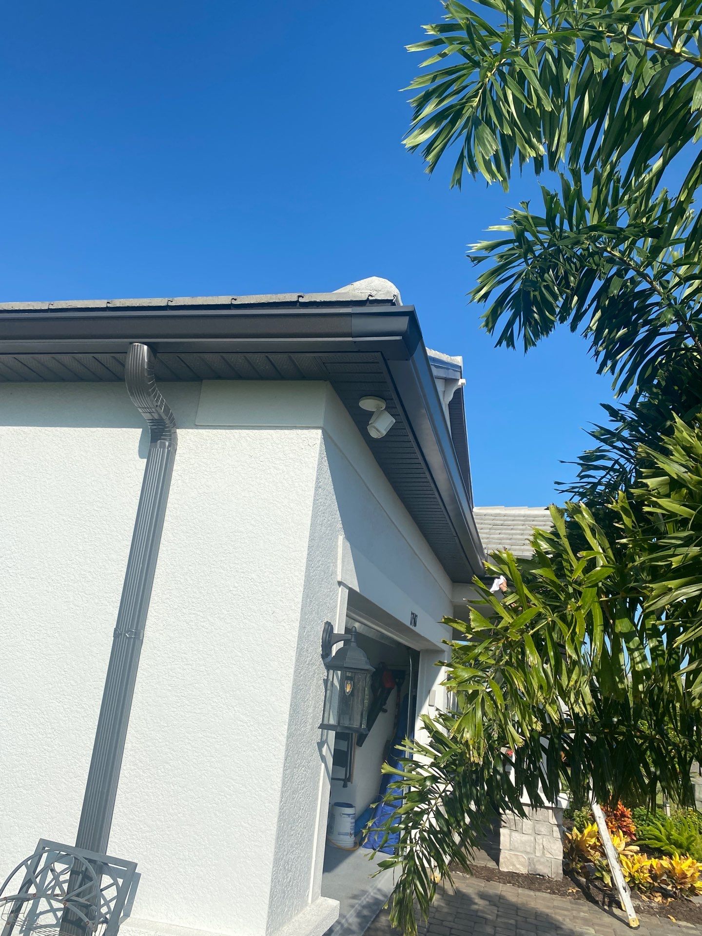 Black 7-Inch Gutters with Matching Downspouts in Lakewood Ranch FL by Gutter Professor by Gutter Professors