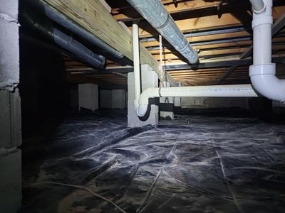 Crawl space encapsulation and Waterproofing using Structural Wood and Steel Reinforcements