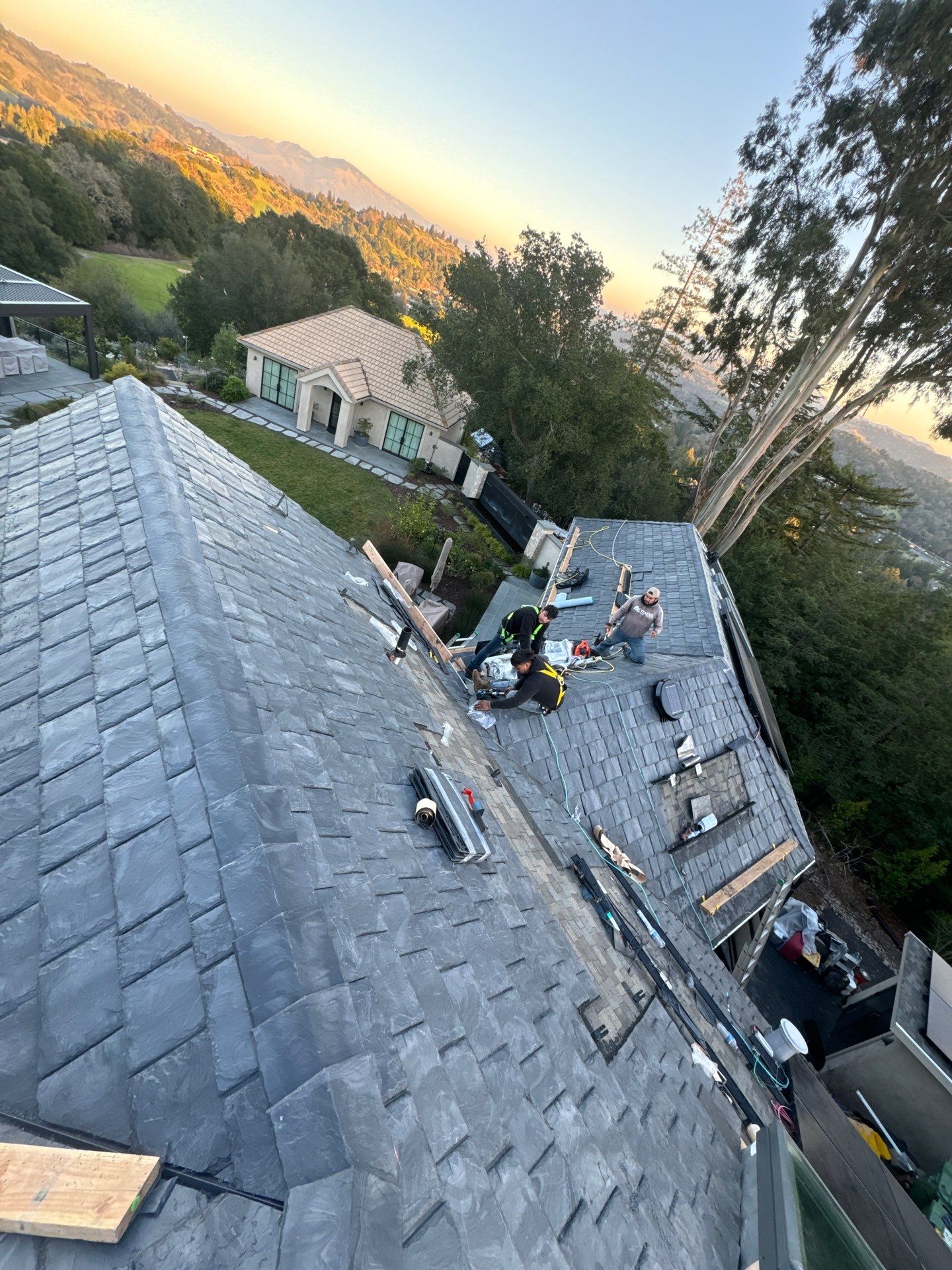 Residential Roofing Installation using Slate by Acker Roofing