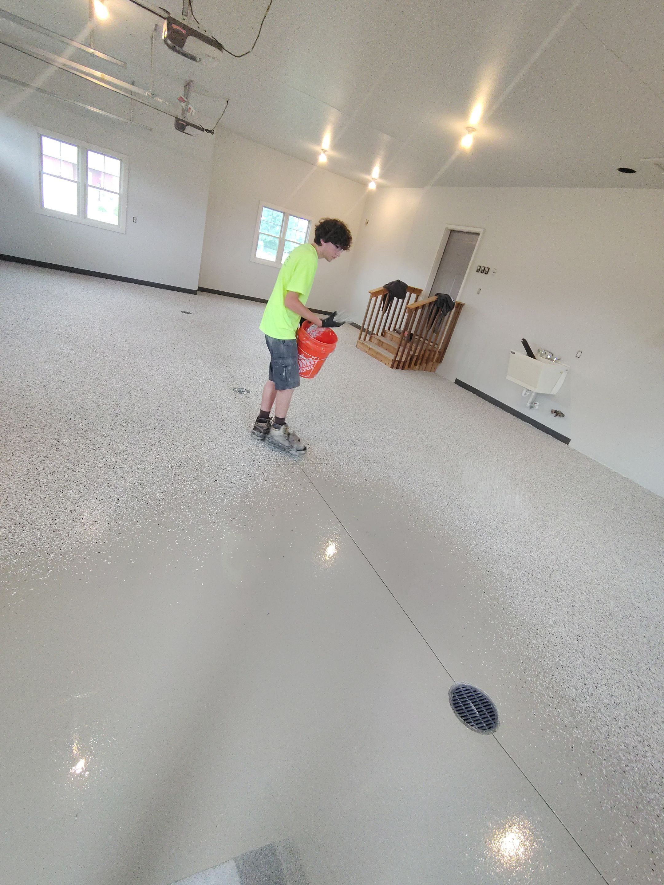 Multi-Car Garage Concrete Coating and Crack Repair in Dell Rapids by Select Painting, Coatings & Garage Cabinets