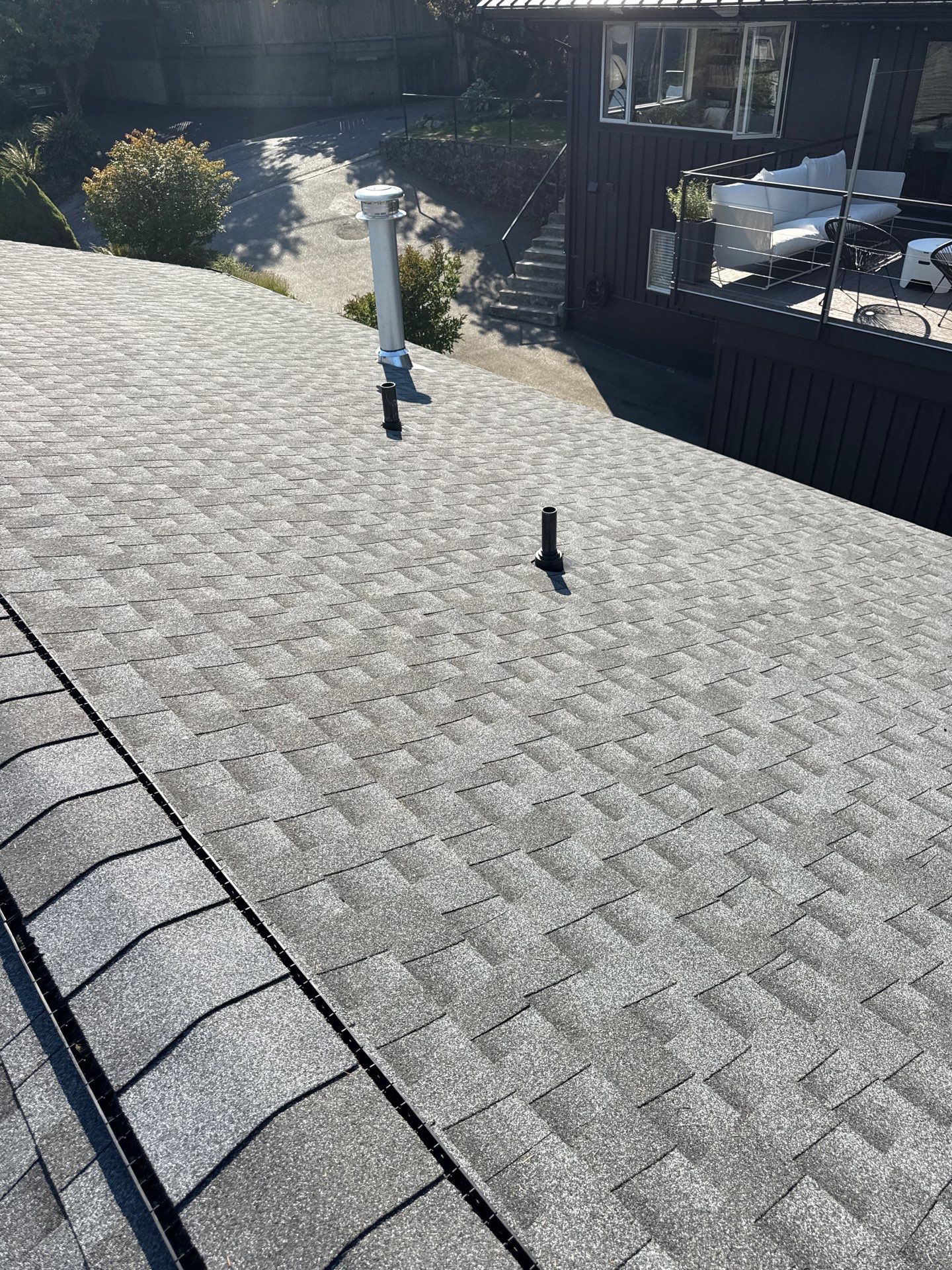 Residential Re-Roof using GAF Timberline HDZ Pewter Grey by Top Notch Roofing Inc