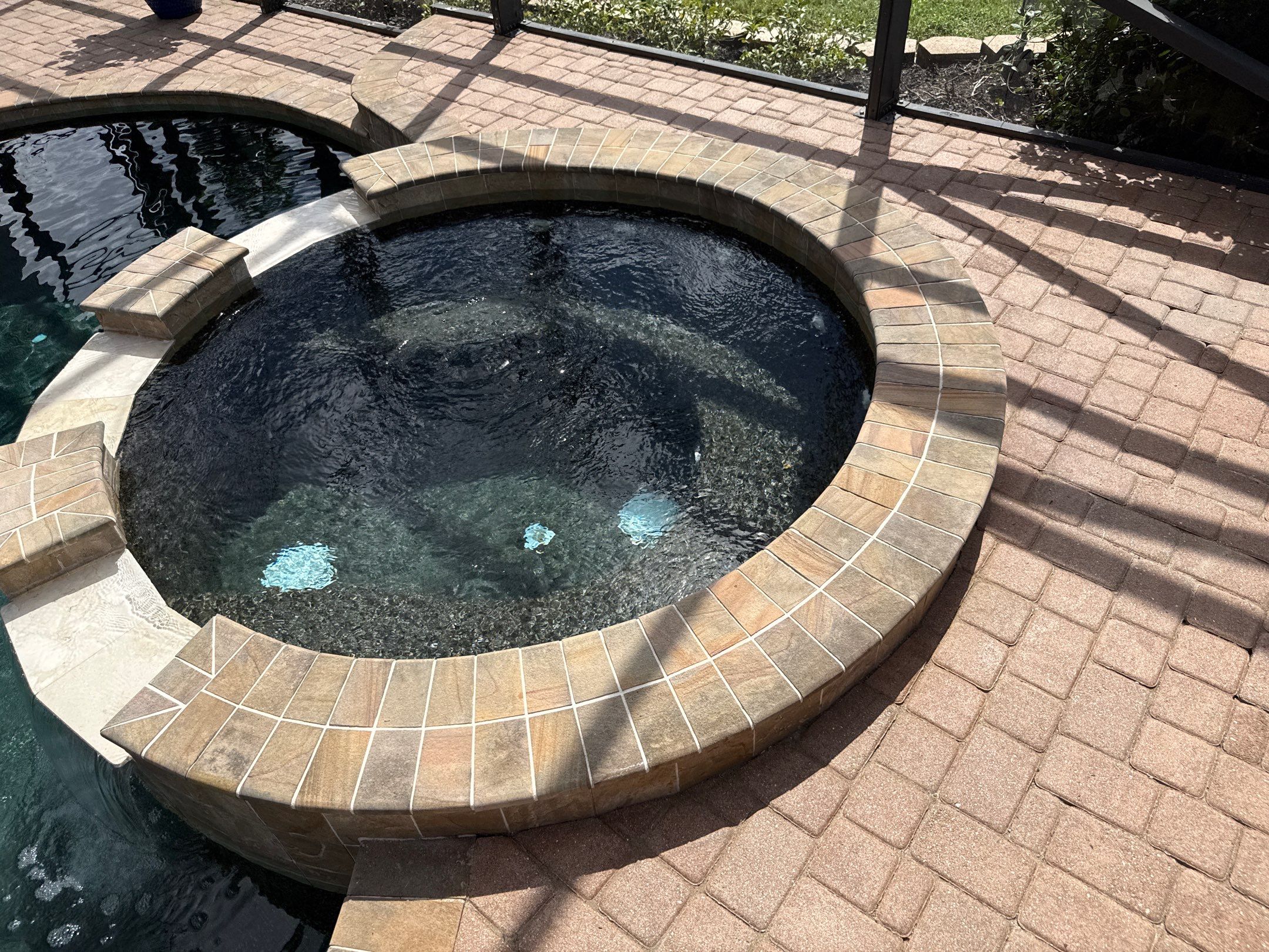 Tile Roof, Paver Pool Deck & Flowerbed Curbing Cleaning | Winding River Bradenton, FL Transformation by Sunshine AquaWash