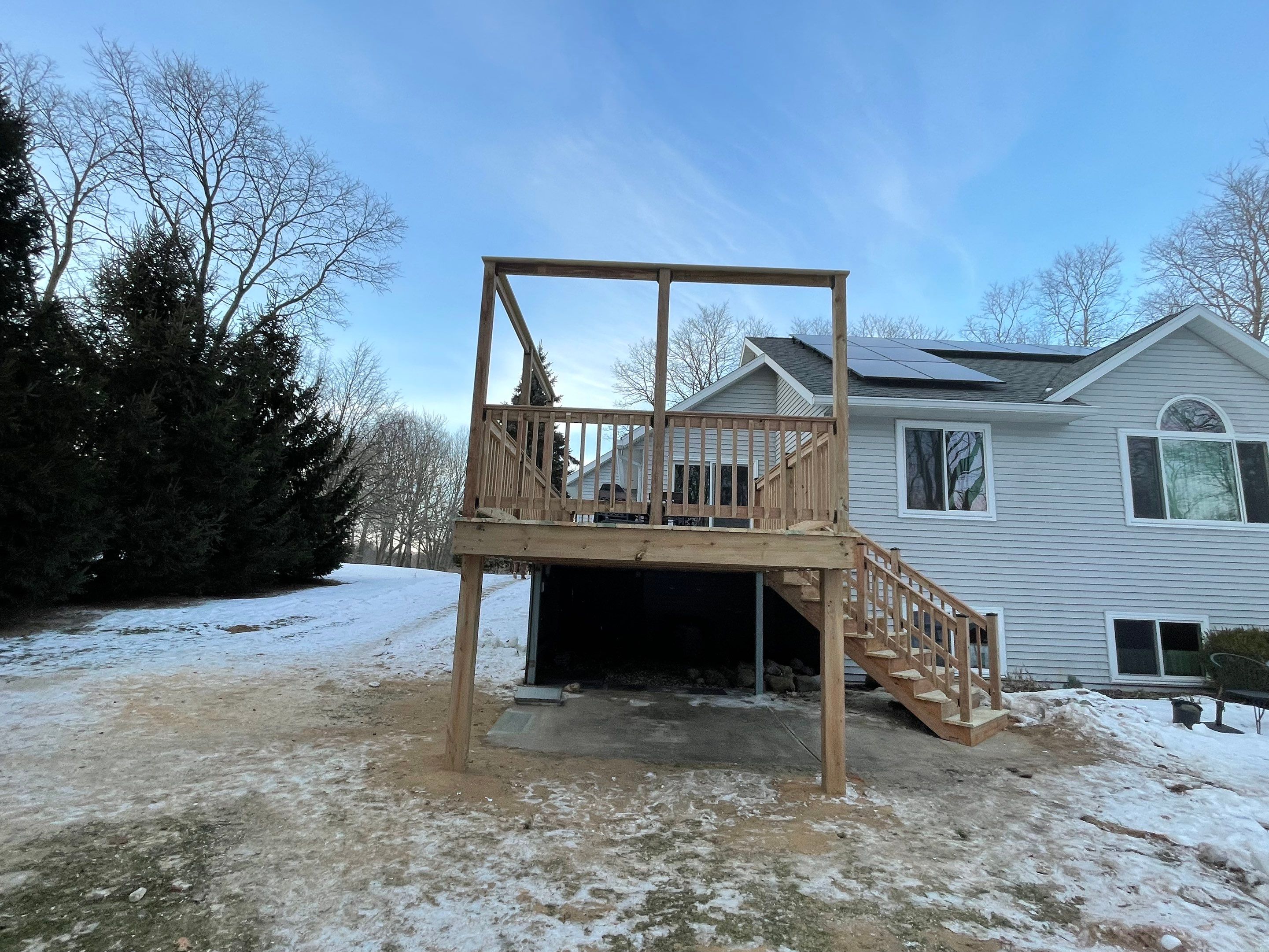 Deck Installation using Treated Lumber by Avalon Roofing and Exteriors