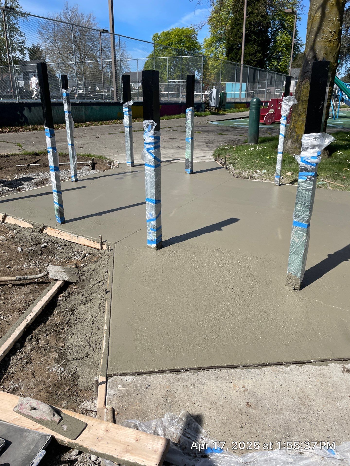 Concrete Patch Repair with Bollards | Clark Dog Park - Everett  by Jireh Asphalt & Concrete Inc 
