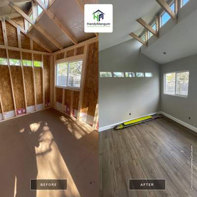 Outdoor Office Shed Interior Remodel in Longwood: From Drywall to Paint
